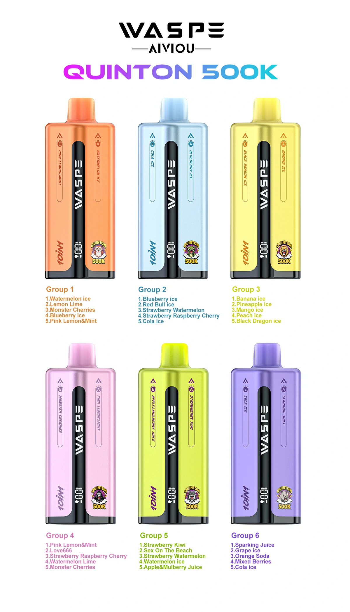WASPE 10-in-1 uinton 500000 500K Züge Einweg-Vape - image 2