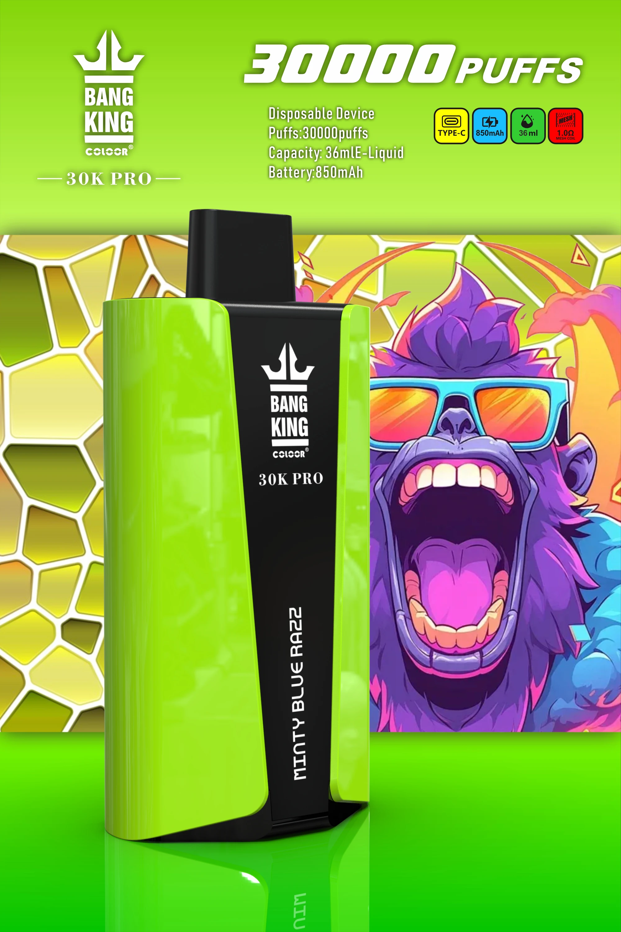 Bang King 30000 30K Züge LED Display Einweg-Vape - image 7