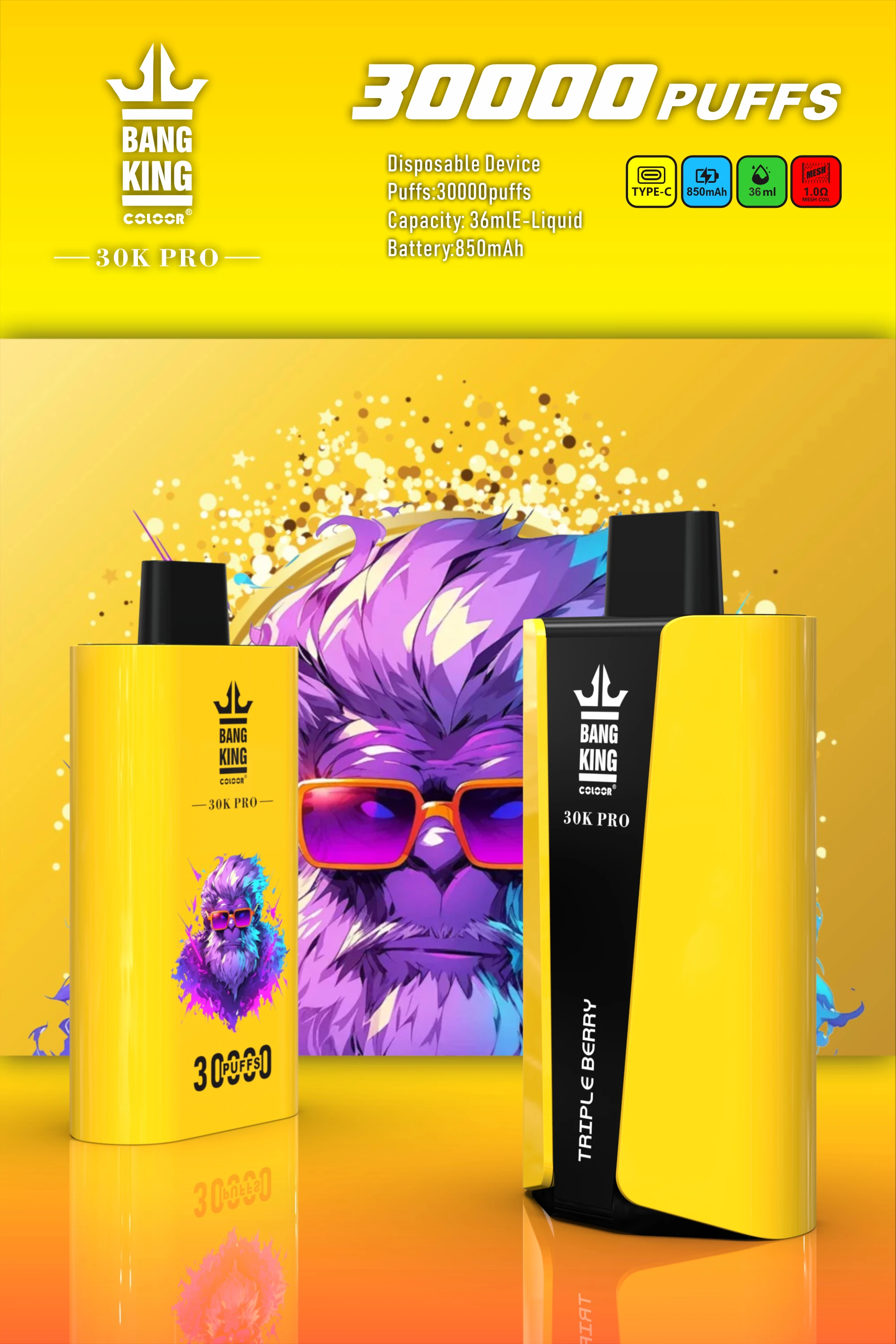 Bang King 30000 30K Züge LED Display Einweg-Vape - image 6