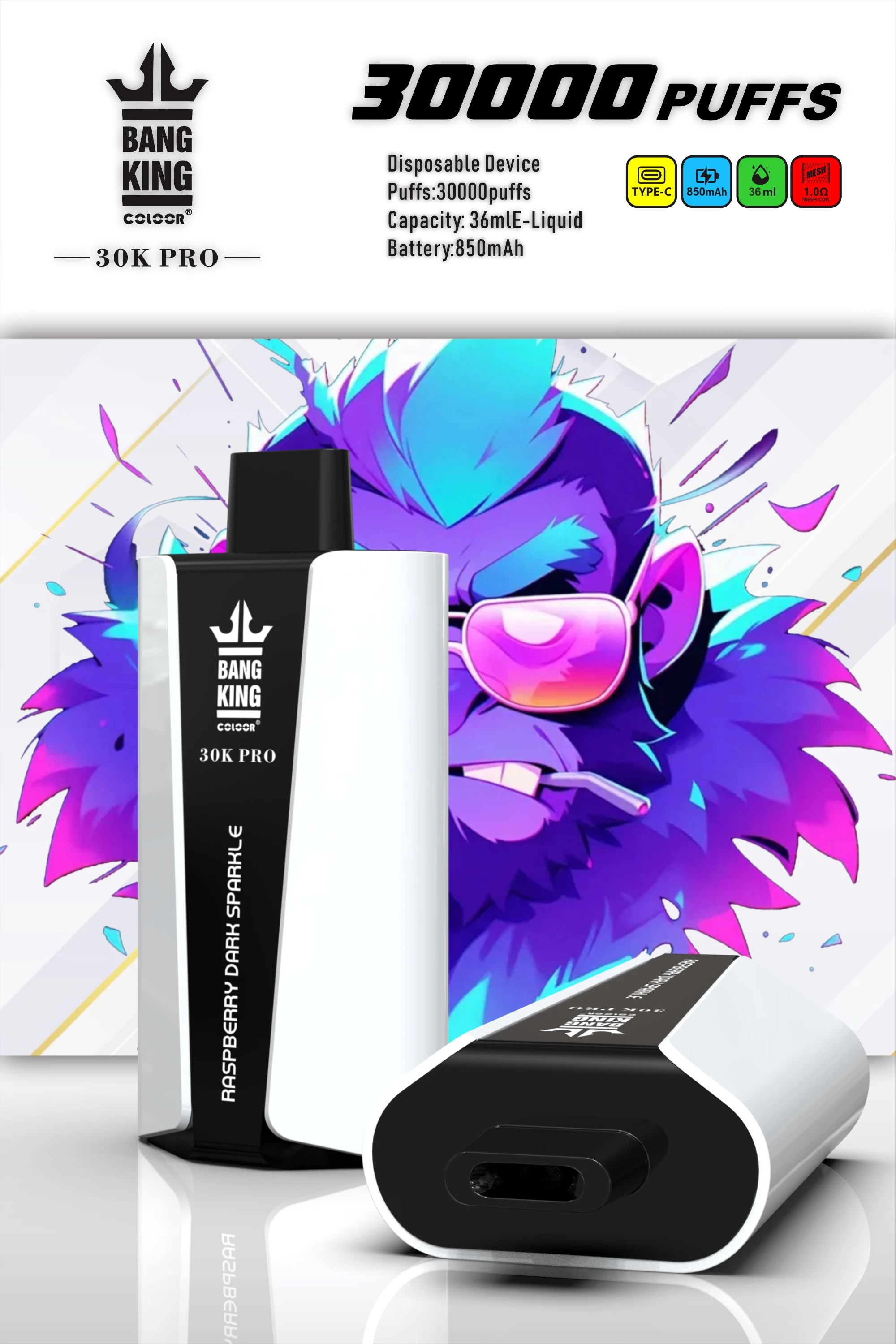 Bang King 30000 30K Züge LED Display Einweg-Vape - image 8