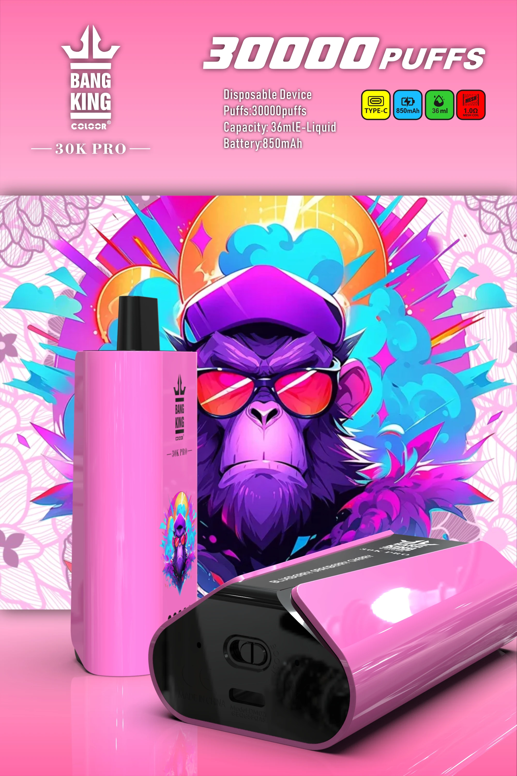 Bang King 30000 30K Züge LED Display Einweg-Vape - image 11