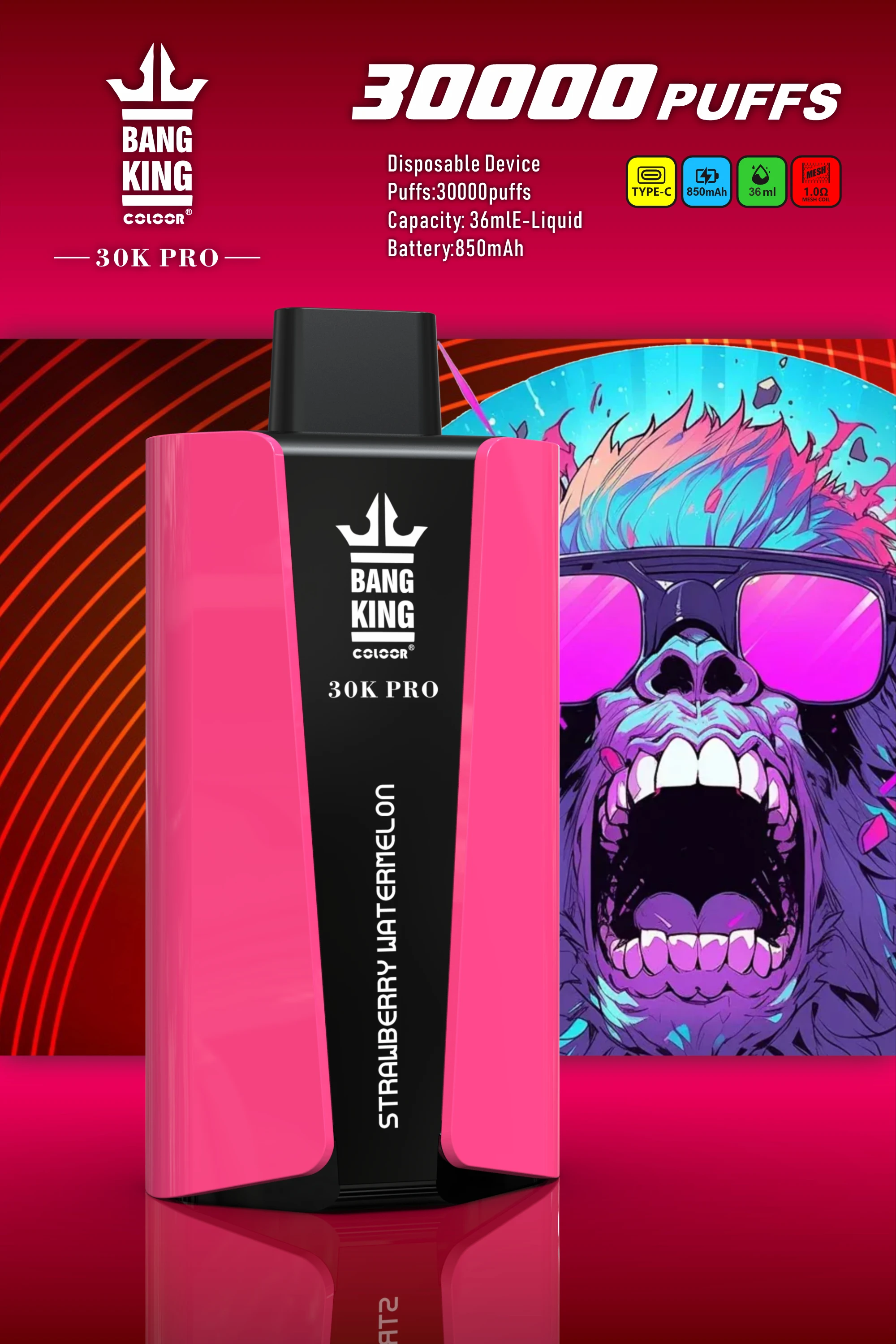 Bang King 30000 30K Züge LED Display Einweg-Vape - image 10