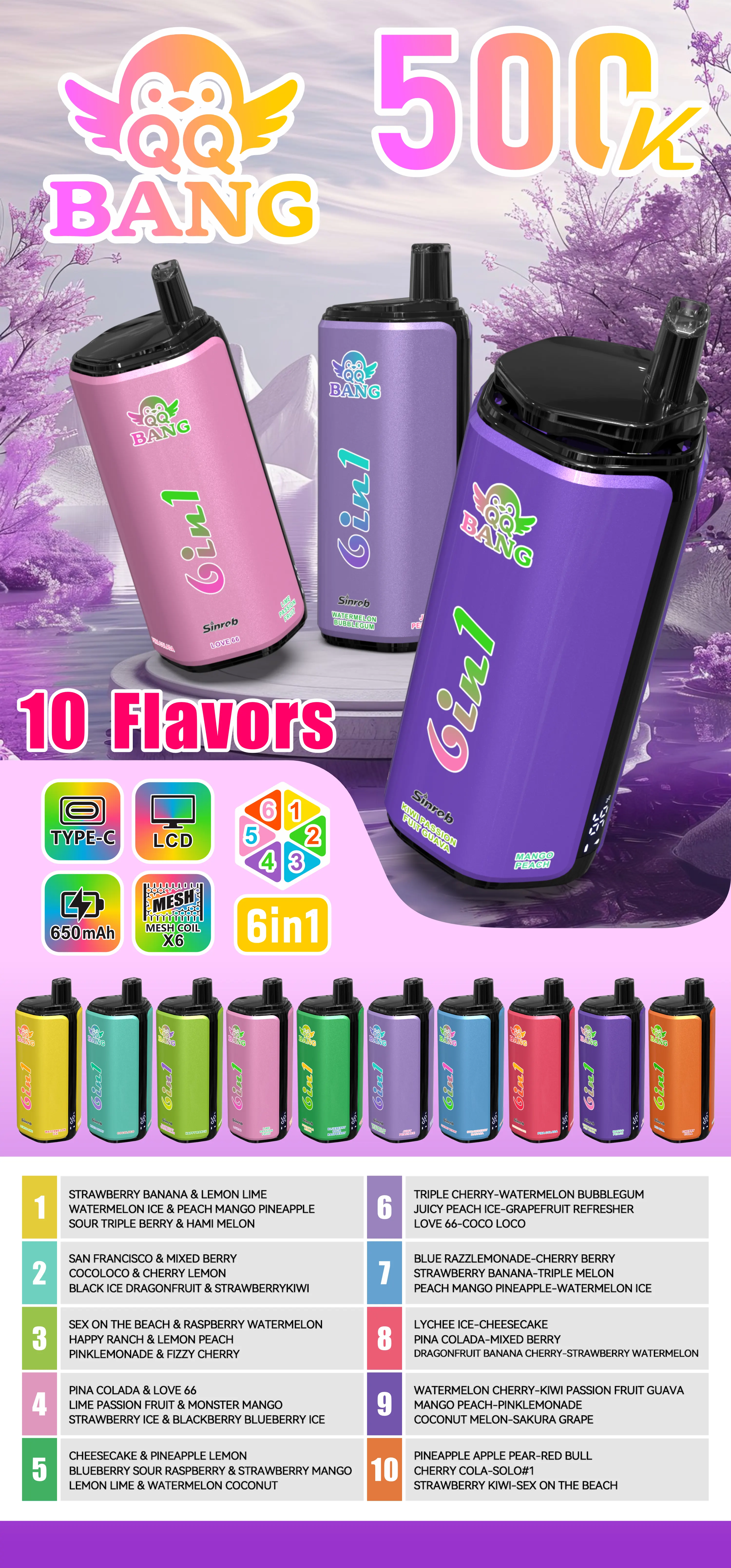 Bang QQ 500000 500K Züge Mesh Coil Einweg-Vape - image 11