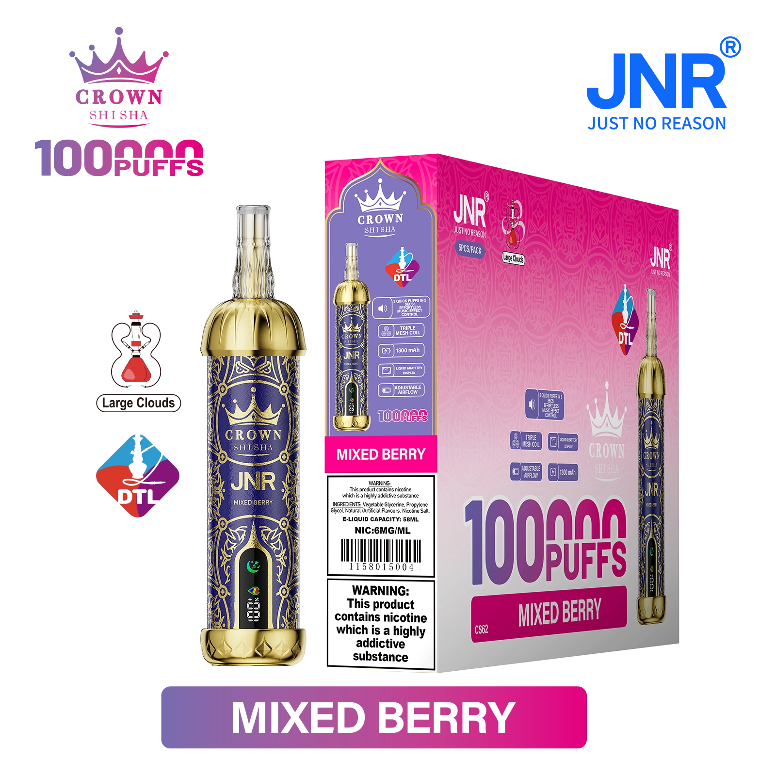 Jnr Crown Shisha 100000 100K Züge DTL Einweg-Vape - image 10