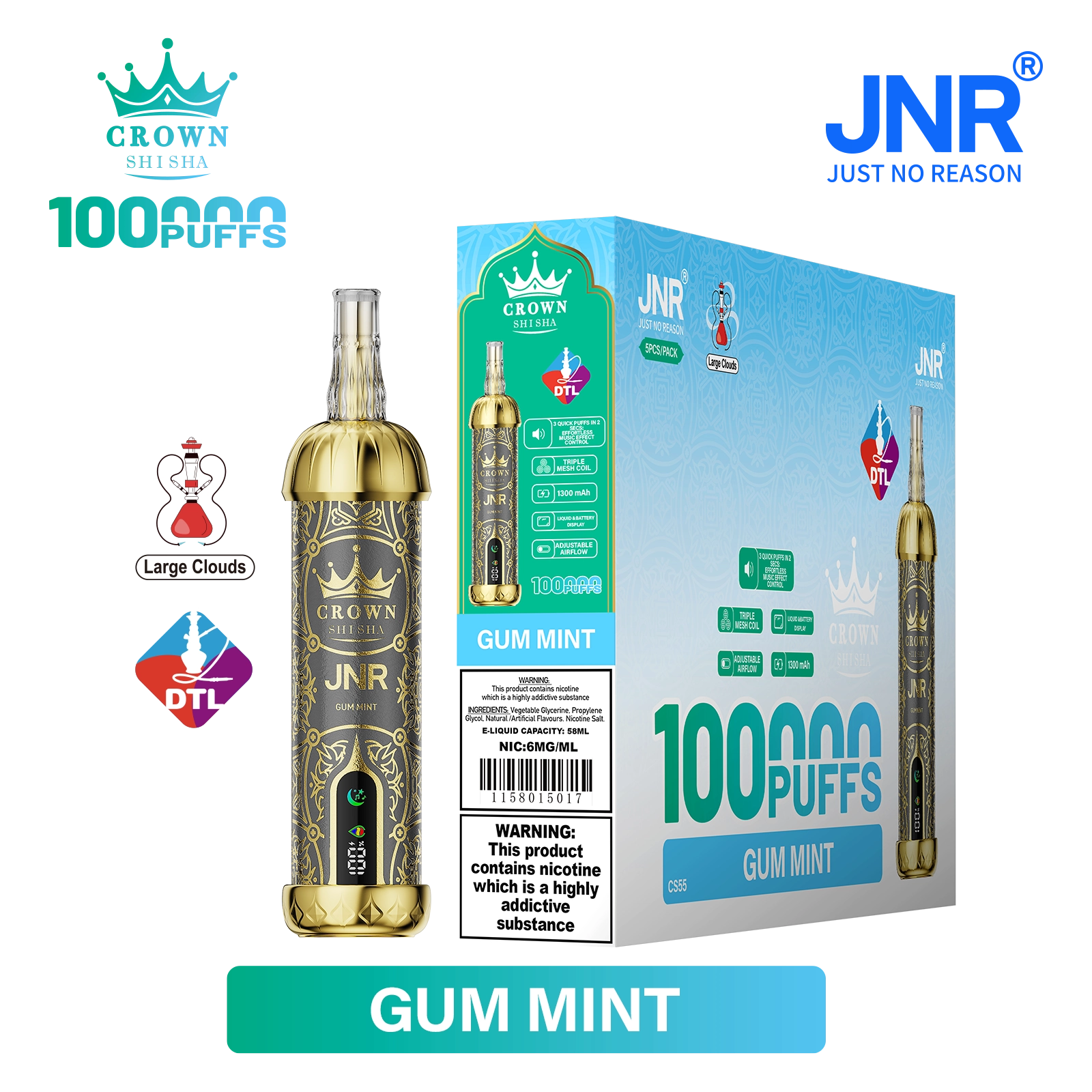 Jnr Crown Shisha 100000 100K Züge DTL Einweg-Vape - image 14