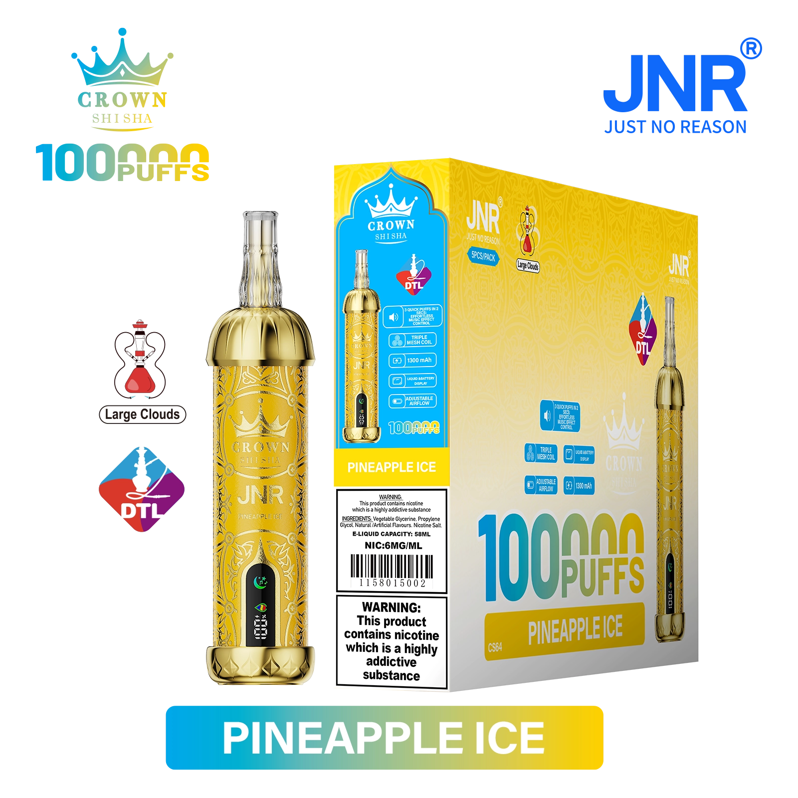 Jnr Crown Shisha 100000 100K Züge DTL Einweg-Vape - image 9