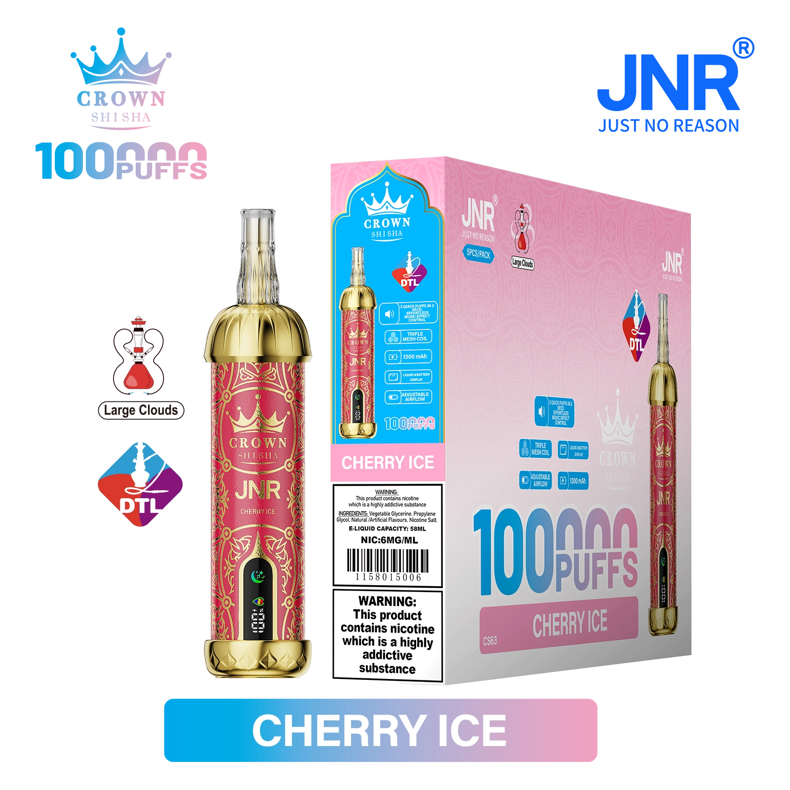 Jnr Crown Shisha 100000 100K Züge DTL Einweg-Vape - image 12