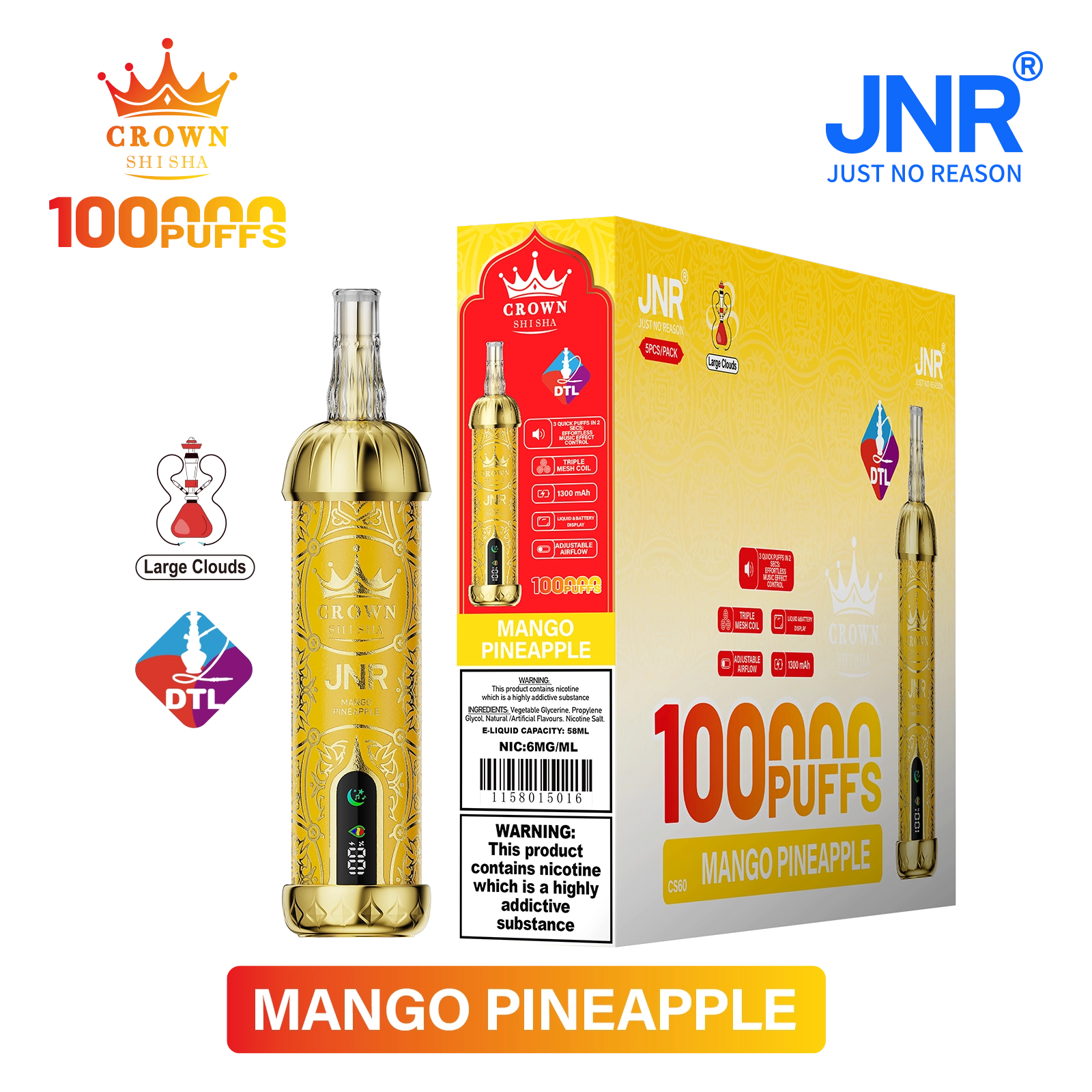 Jnr Crown Shisha 100000 100K Züge DTL Einweg-Vape - image 15