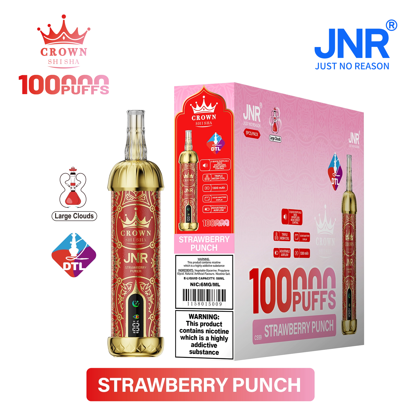 Jnr Crown Shisha 100000 100K Züge DTL Einweg-Vape - image 8