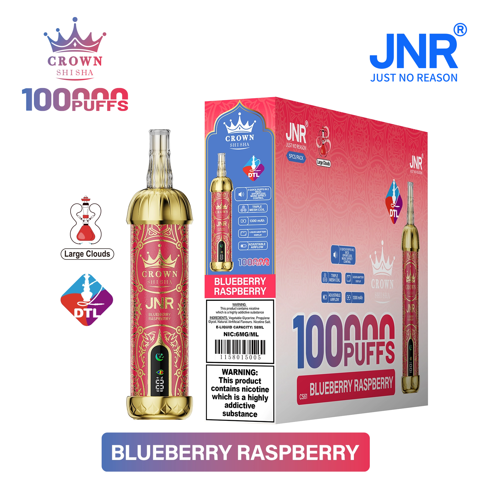 Jnr Crown Shisha 100000 100K Züge DTL Einweg-Vape - image 17