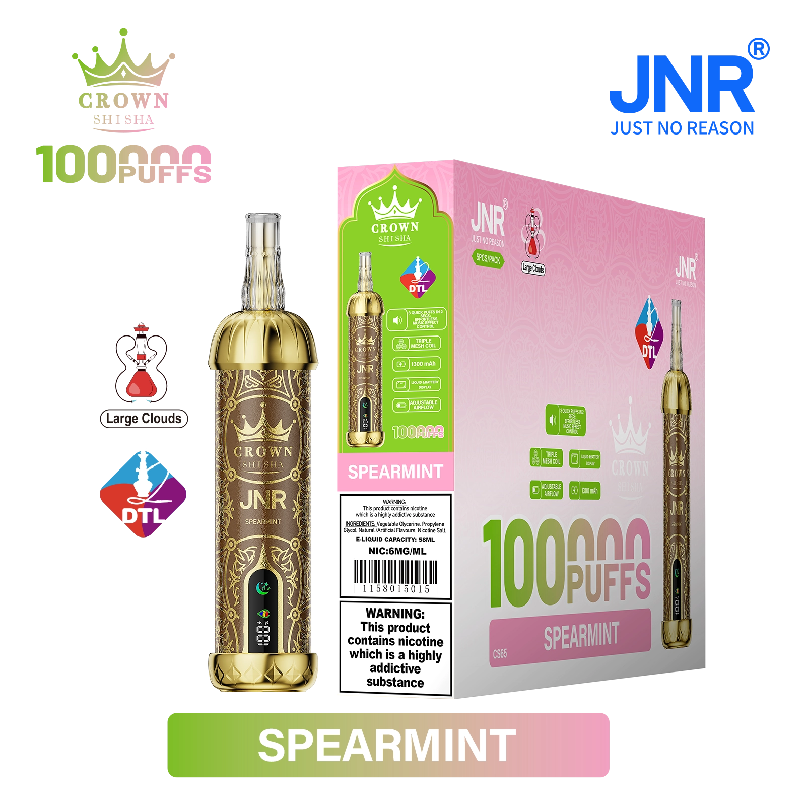 Jnr Crown Shisha 100000 100K Züge DTL Einweg-Vape - image 11