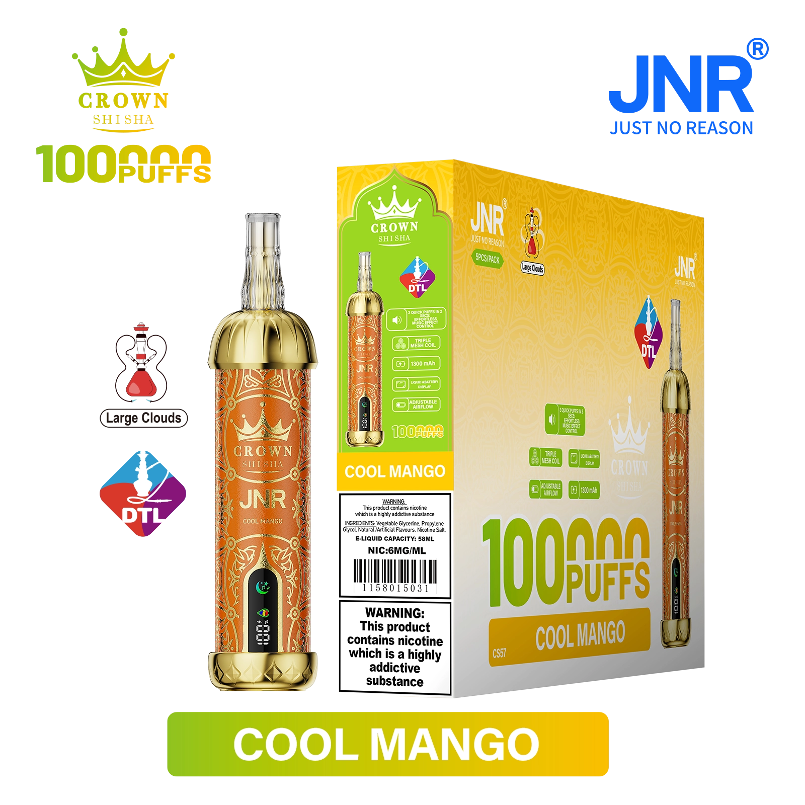 Jnr Crown Shisha 100000 100K Züge DTL Einweg-Vape - image 7