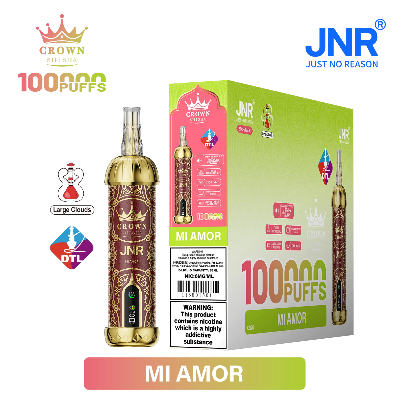 Jnr Crown Shisha 100000 100K Züge DTL Einweg-Vape - image 20