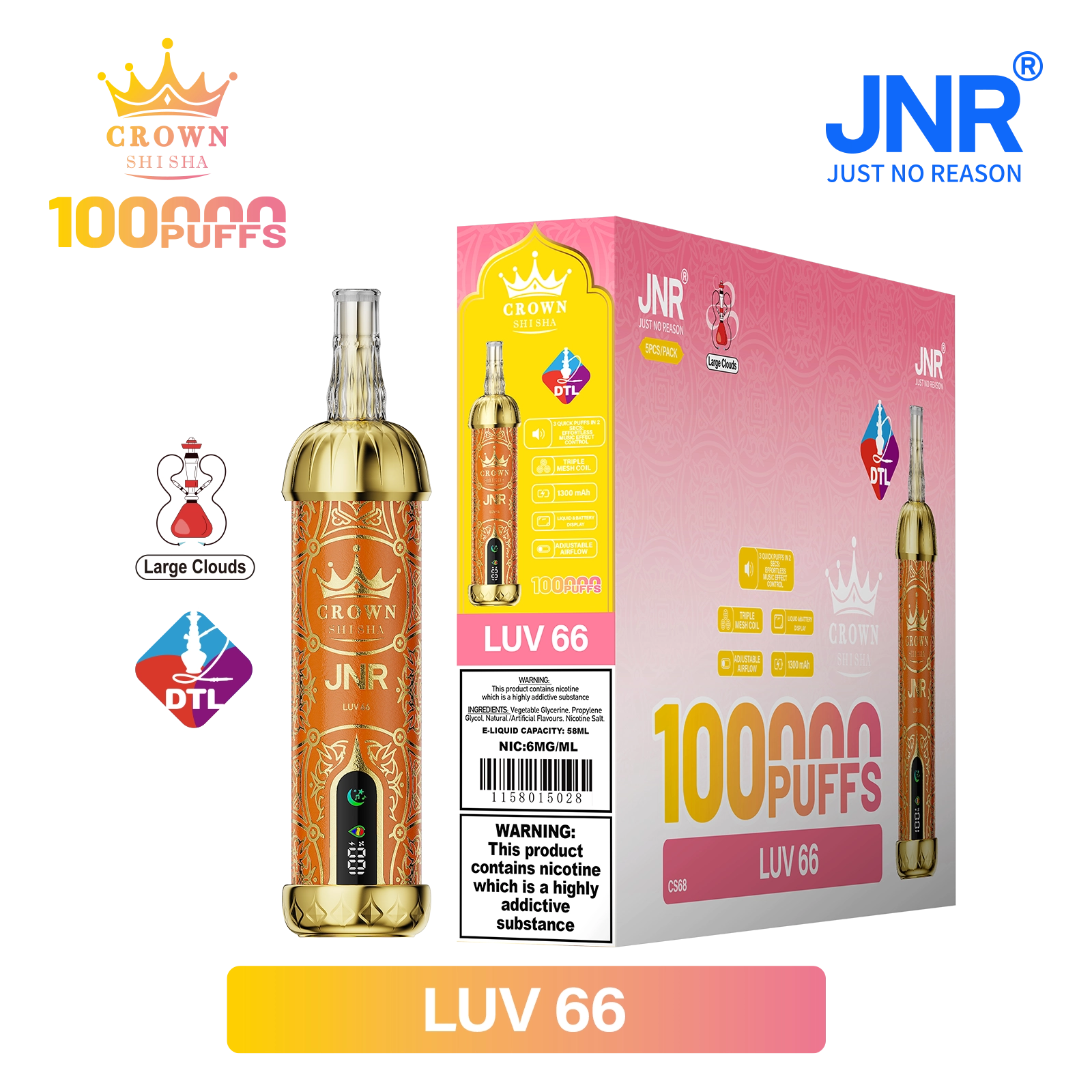 Jnr Crown Shisha 100000 100K Züge DTL Einweg-Vape - image 13