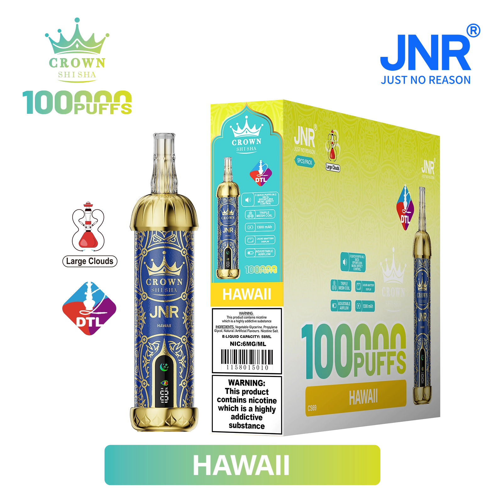 Jnr Crown Shisha 100000 100K Züge DTL Einweg-Vape - image 18