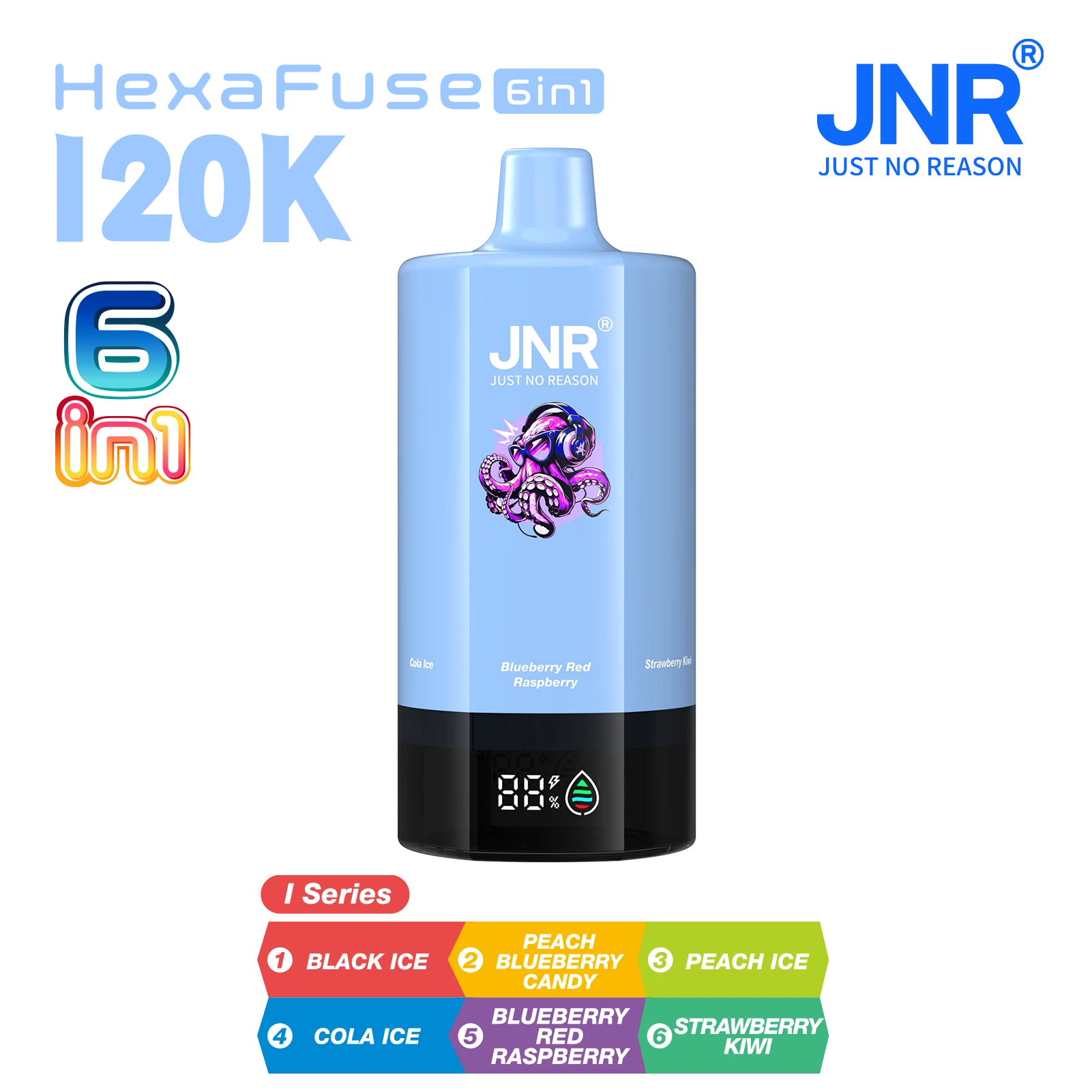 JNR HexaFuse 6-in-1 120000 120K Züge 6-Kammern Einweg-Vape - image 8