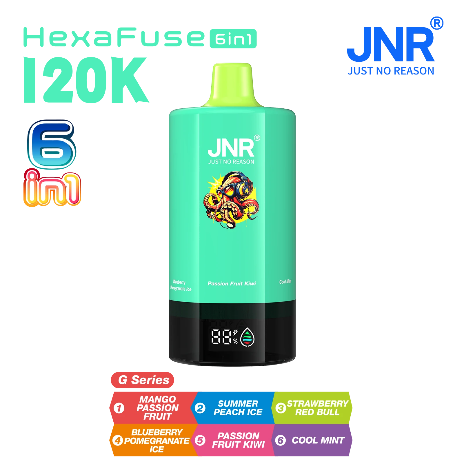 JNR HexaFuse 6-in-1 120000 120K Züge 6-Kammern Einweg-Vape - image 10