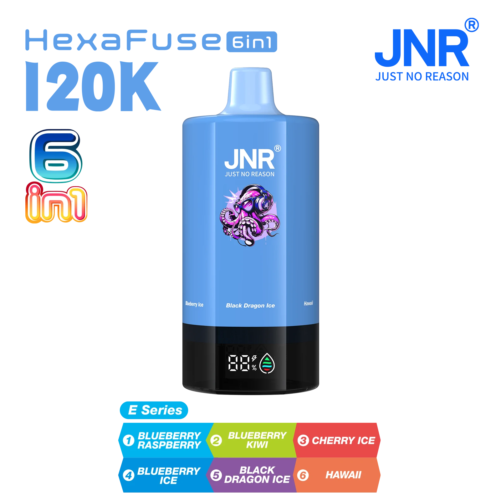 JNR HexaFuse 6-in-1 120000 120K Züge 6-Kammern Einweg-Vape - image 6