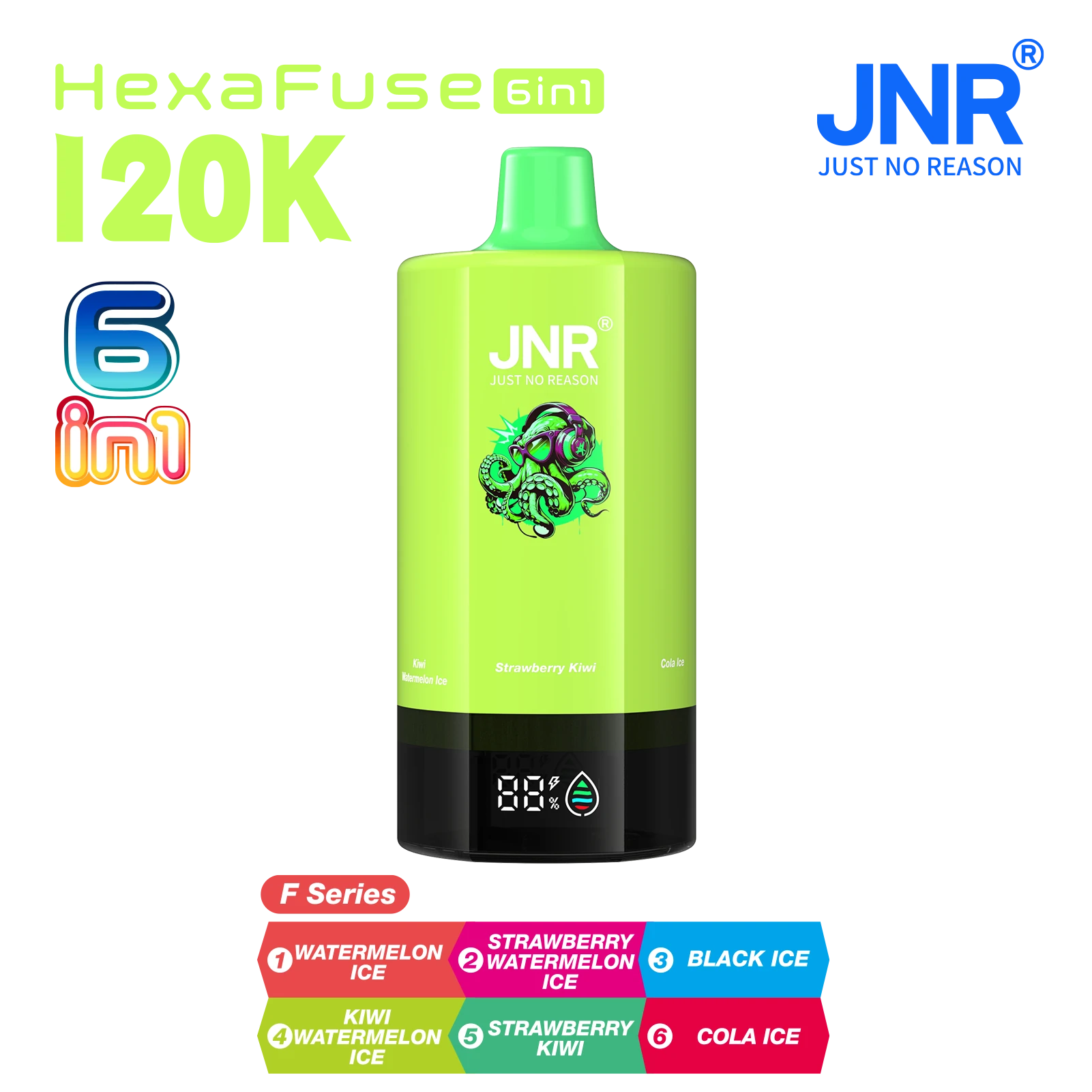 JNR HexaFuse 6-in-1 120000 120K Züge 6-Kammern Einweg-Vape - image 5