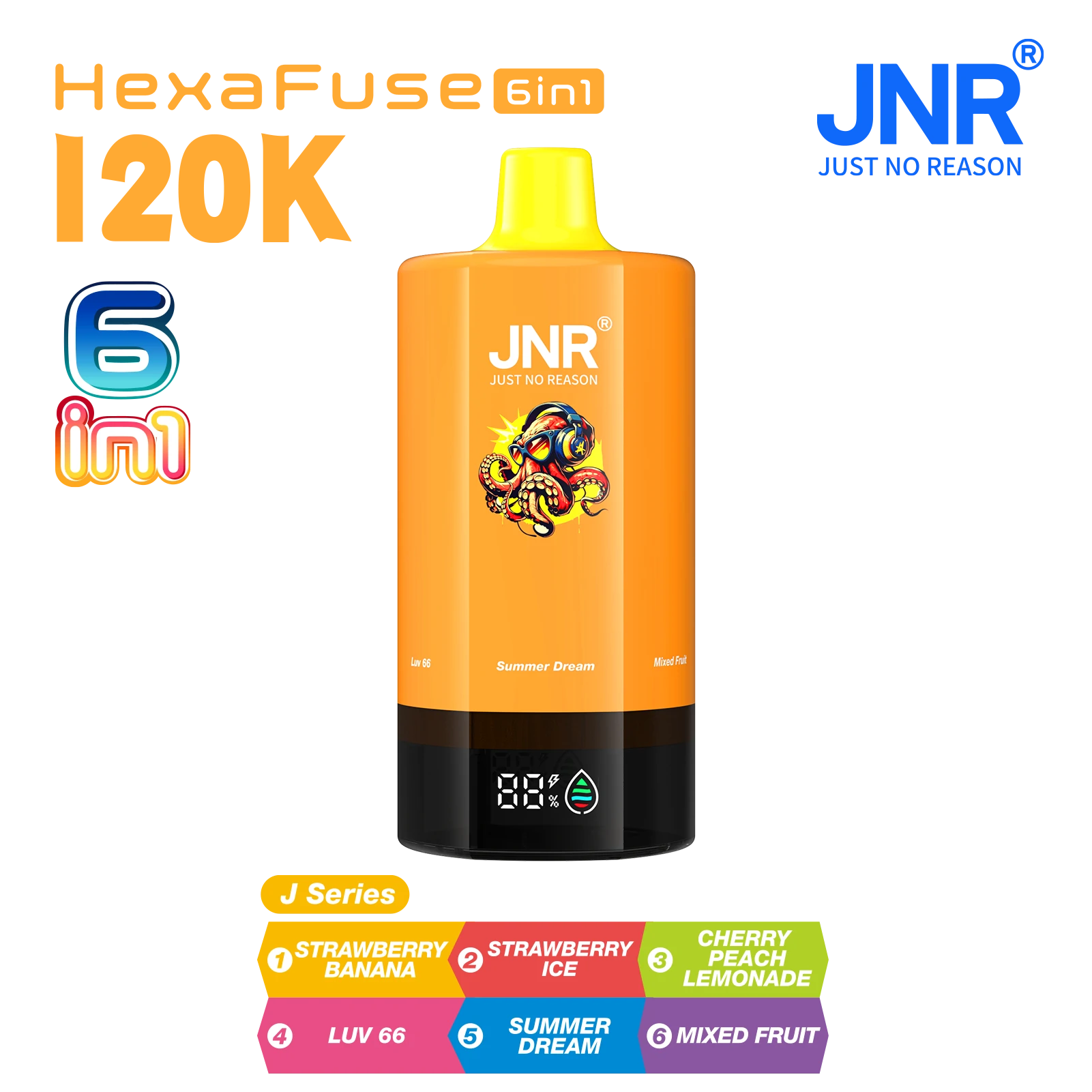 JNR HexaFuse 6-in-1 120000 120K Züge 6-Kammern Einweg-Vape - image 9