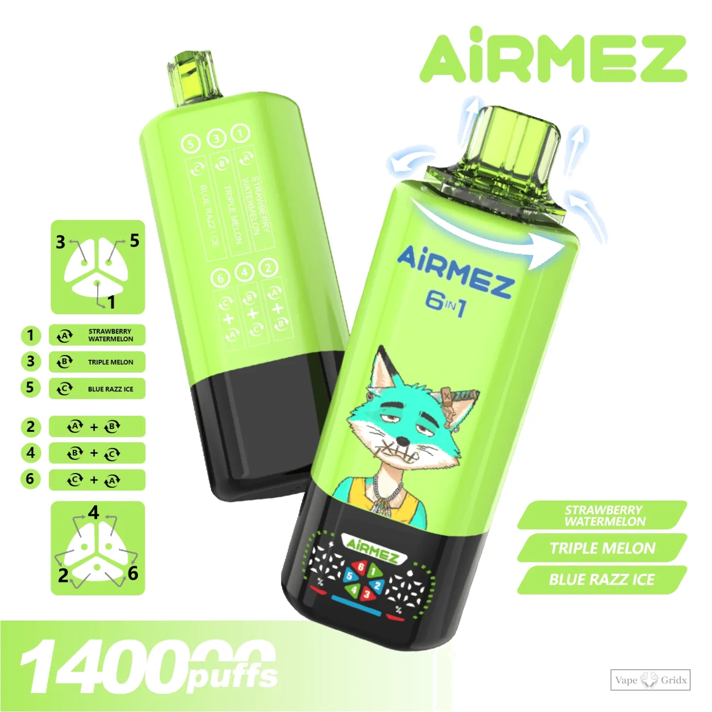 Airmez FOX 140000 140K Züge 6-in-1 Einweg-Vape - image 4