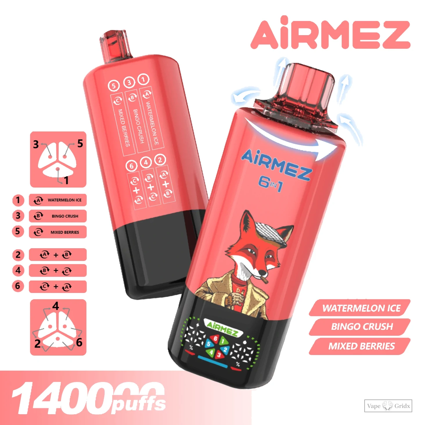 Airmez FOX 140000 140K Züge 6-in-1 Einweg-Vape - image 5