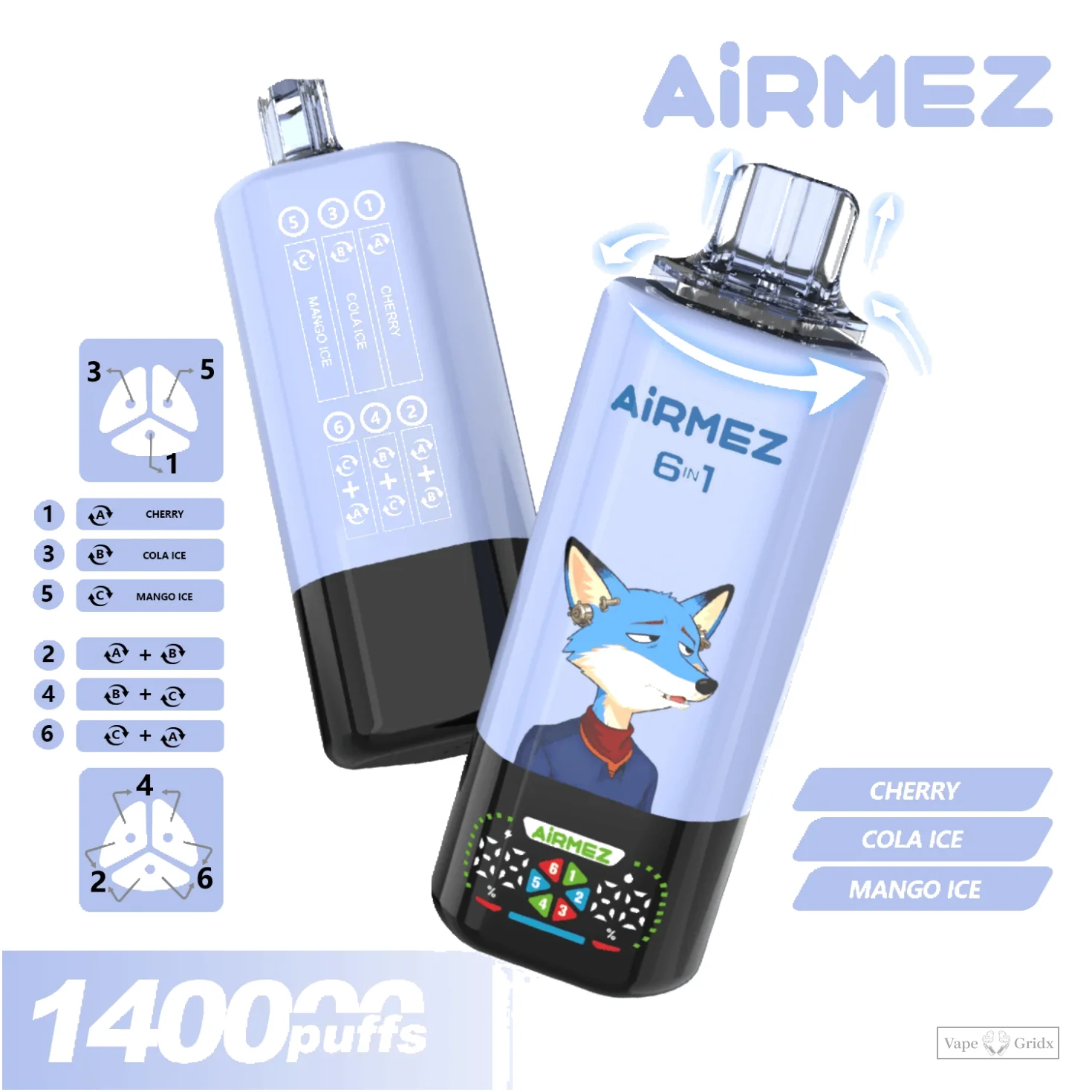 Airmez FOX 140000 140K Züge 6-in-1 Einweg-Vape - image 6