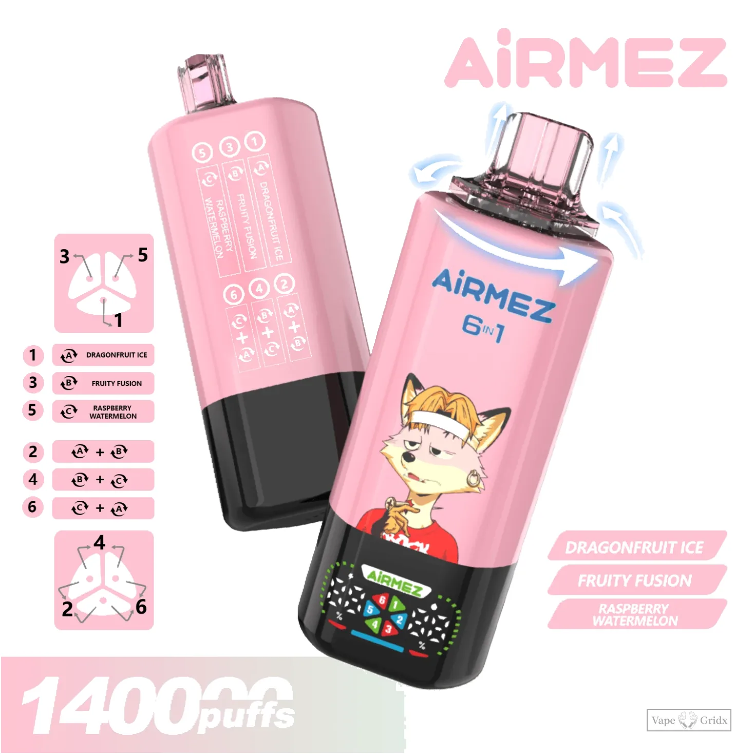 Airmez FOX 140000 140K Züge 6-in-1 Einweg-Vape - image 7