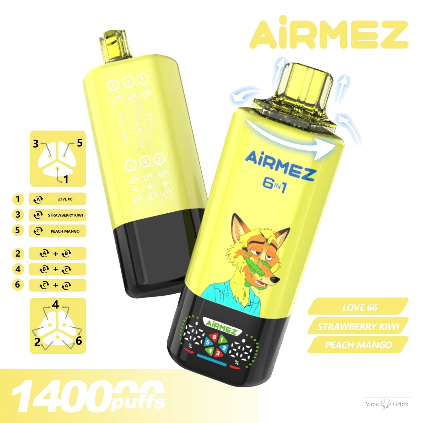 Airmez FOX 140000 140K Züge 6-in-1 Einweg-Vape - image 9