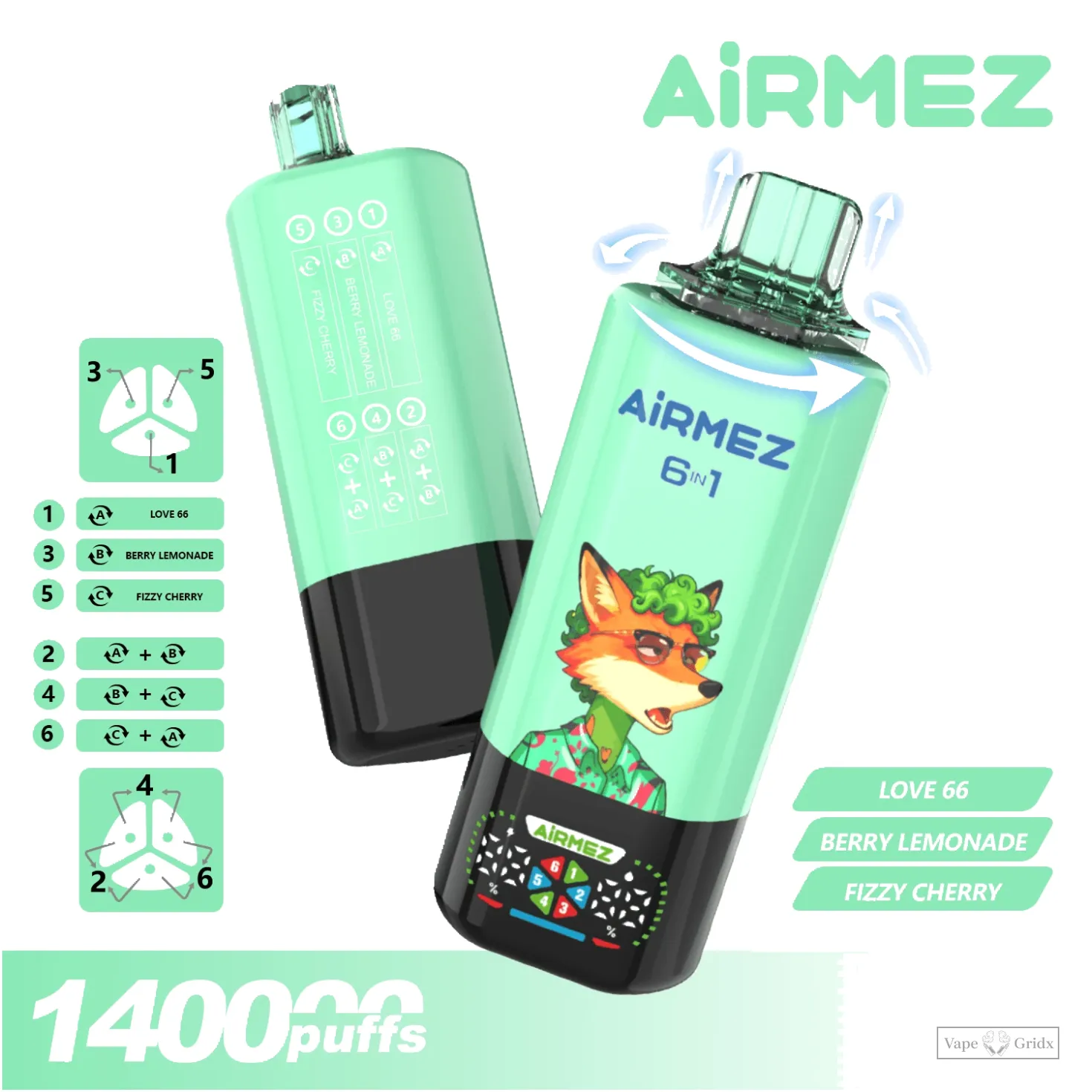 Airmez FOX 140000 140K Züge 6-in-1 Einweg-Vape - image 10