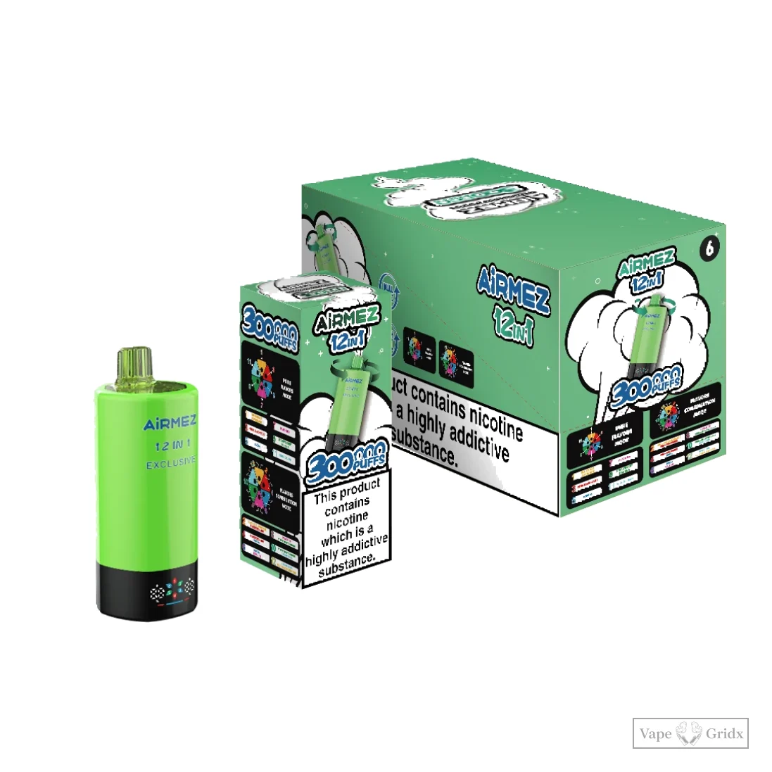 Airmez 300000 300K Züge 12-IN-1 Einweg Einweg-Vape