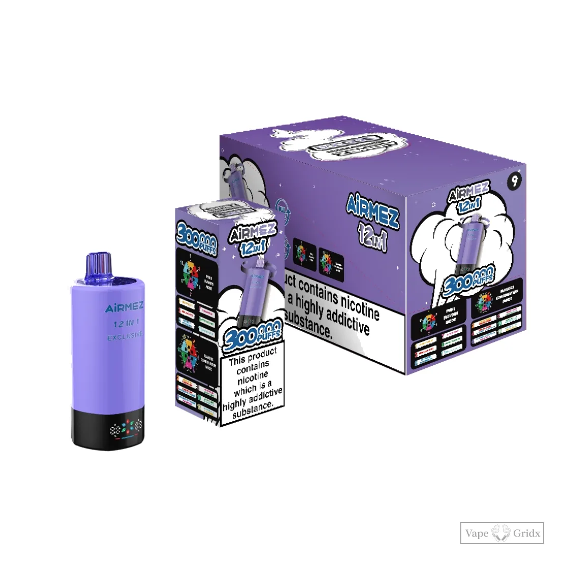 Airmez 300000 300K Züge 12-IN-1 Einweg Einweg-Vape - image 2
