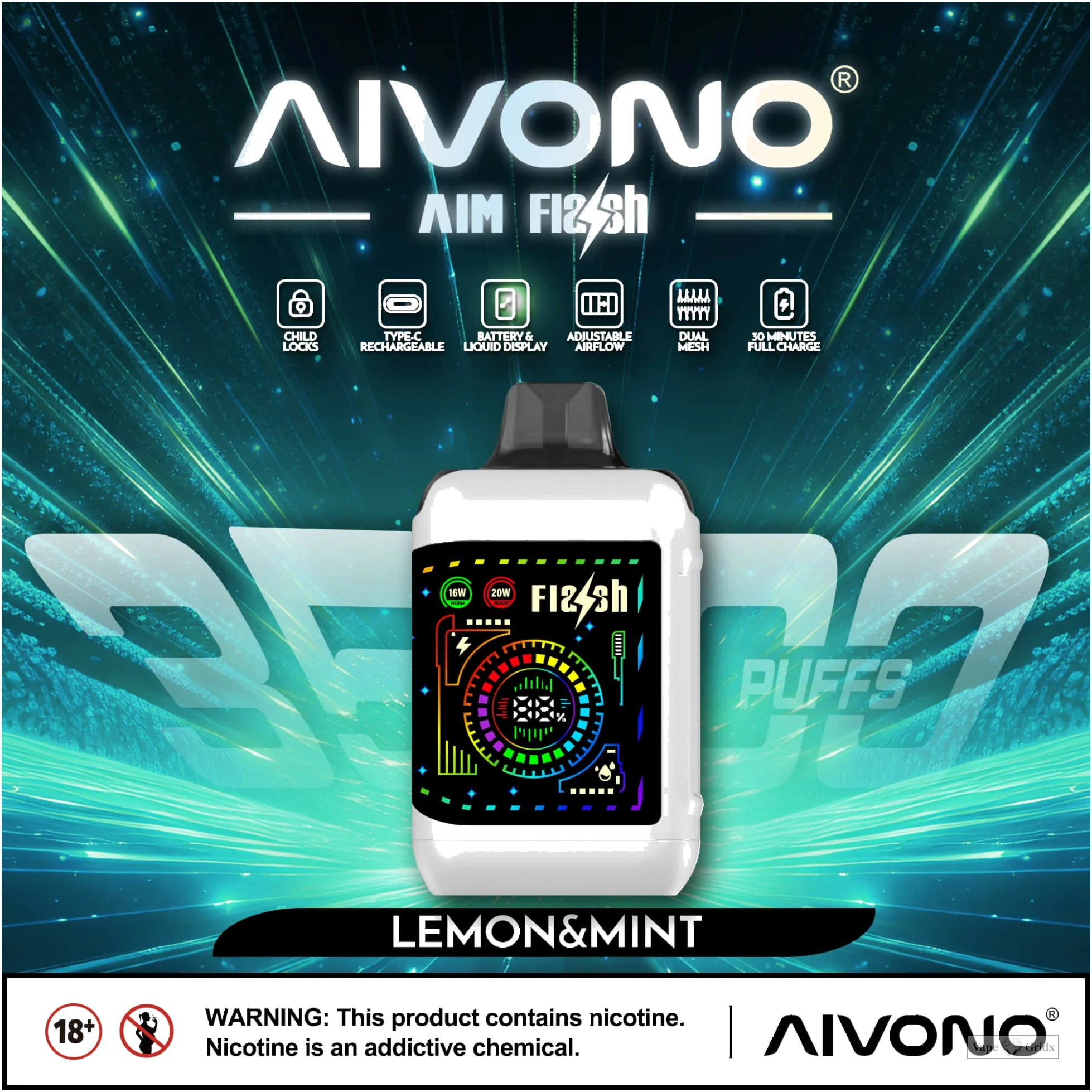 AIVONO FLASH 35000 35K Züge Einweg Einweg-Vape - image 4