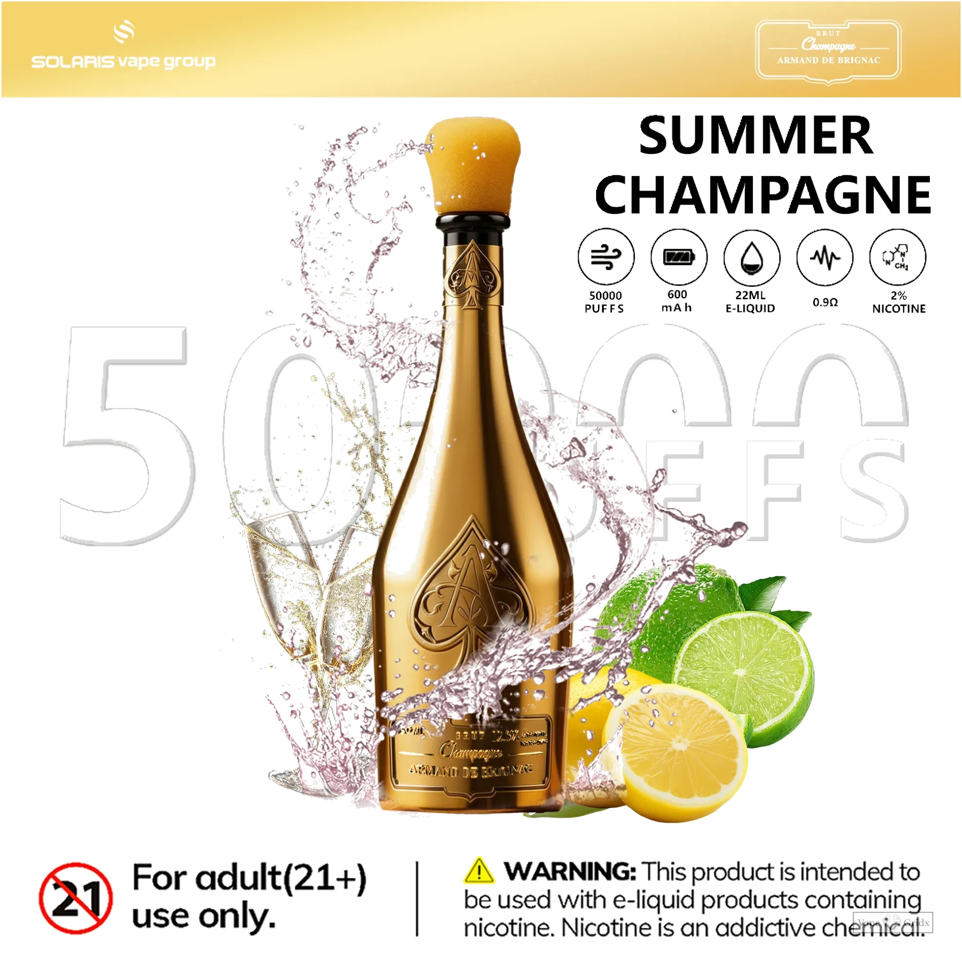 Humo Solaris Champagne 50000 50K Züge Einweg-Vape - image 4