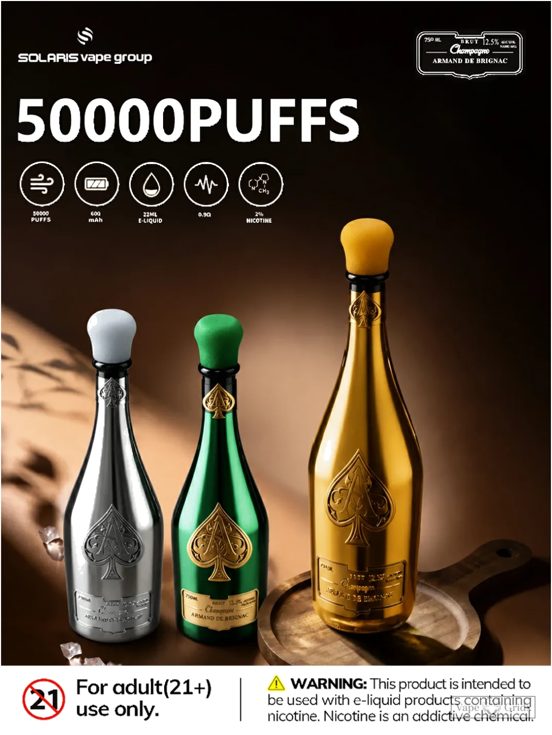 Humo Solaris Champagne 50000 50K Züge Einweg-Vape