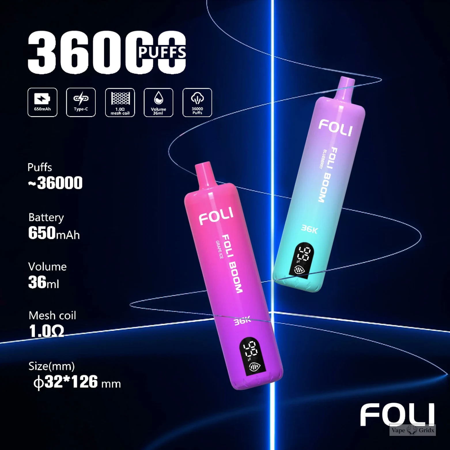 FOLI 36000 36K Züge Einweg-Vape