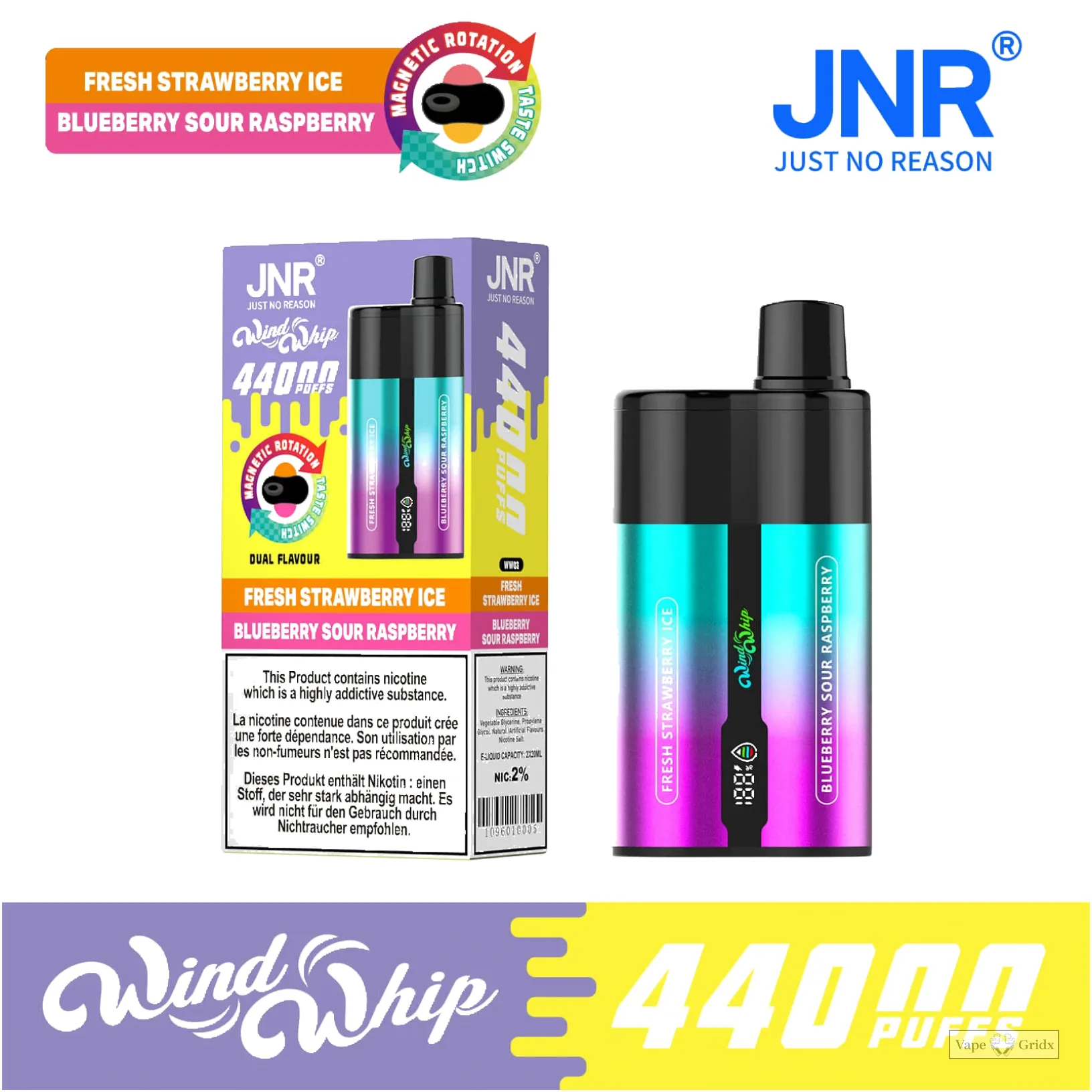 JNR Wind Whip 44000 44K Züge Einweg-Vape - image 2