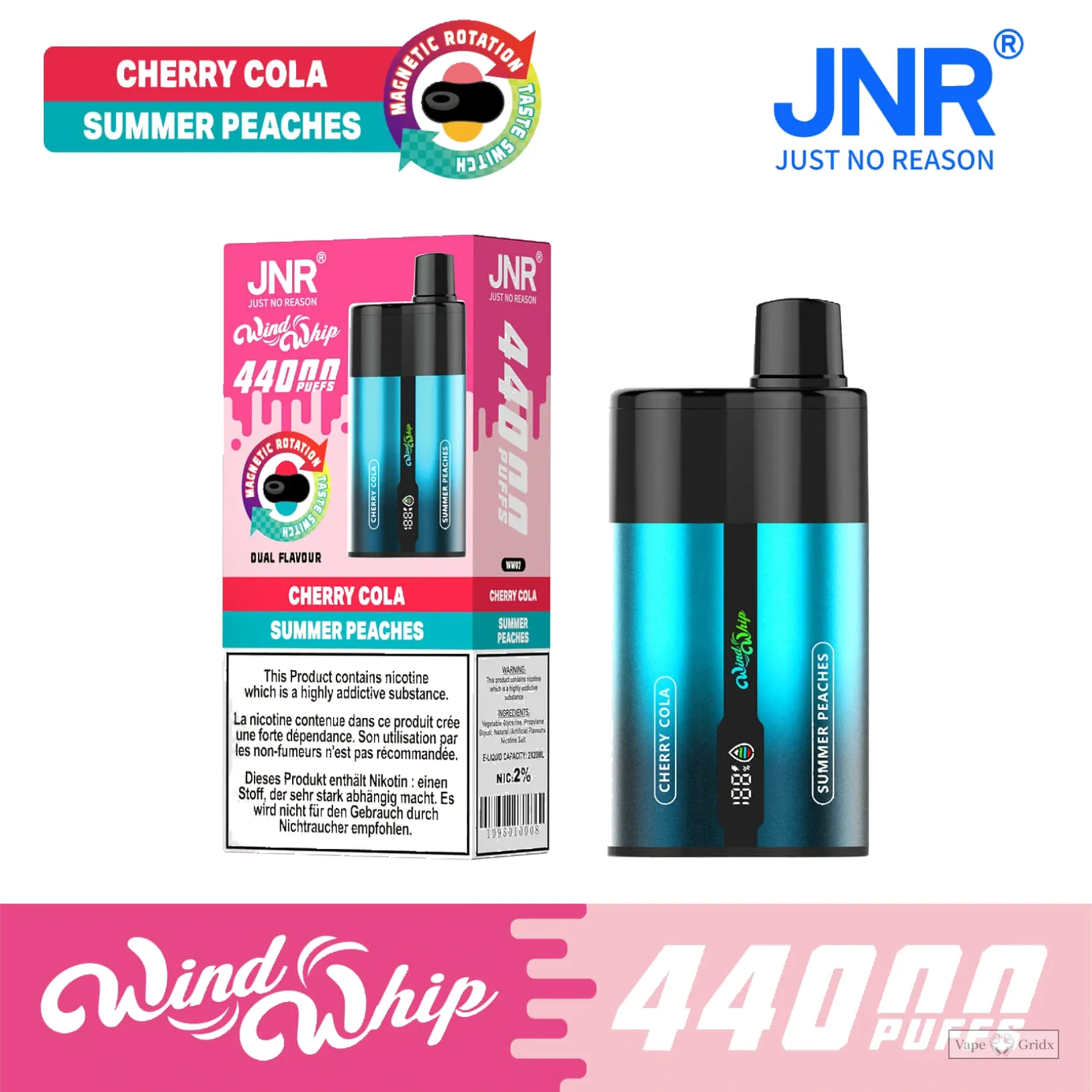 JNR Wind Whip 44000 44K Züge Einweg-Vape - image 5