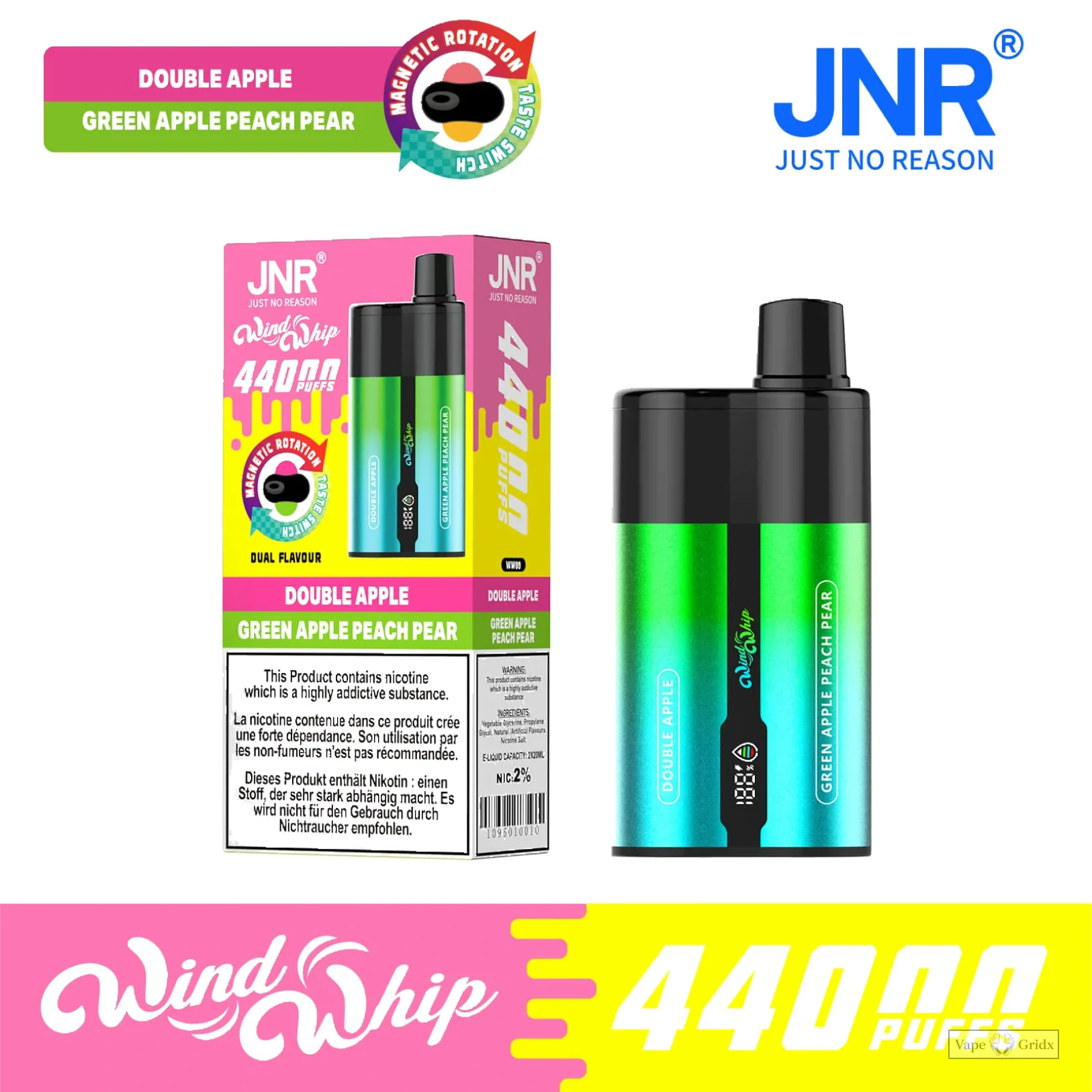JNR Wind Whip 44000 44K Züge Einweg-Vape - image 9