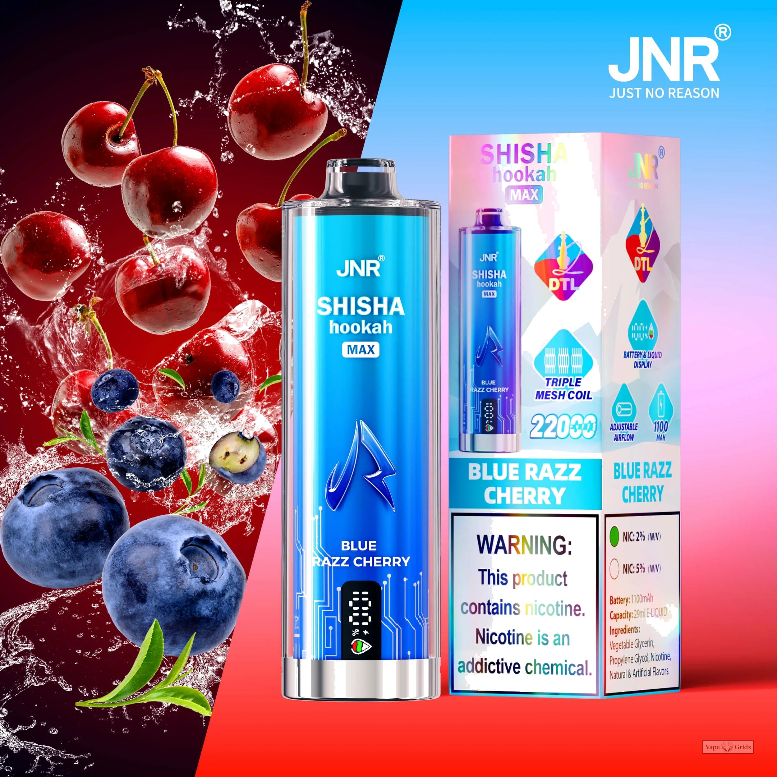 JNR Shisha Hookah Max 22000 22K Züge Einweg-Vape