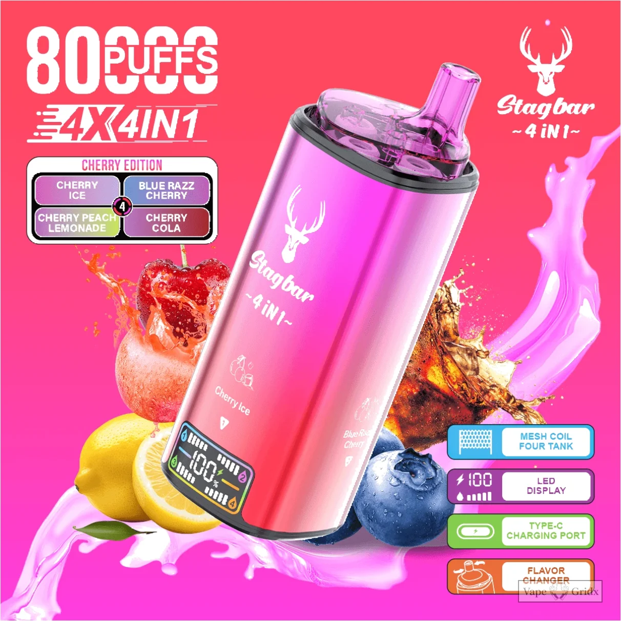 Stagbar 80000 80K Züge 4-in-1 Einweg-Vape - image 4