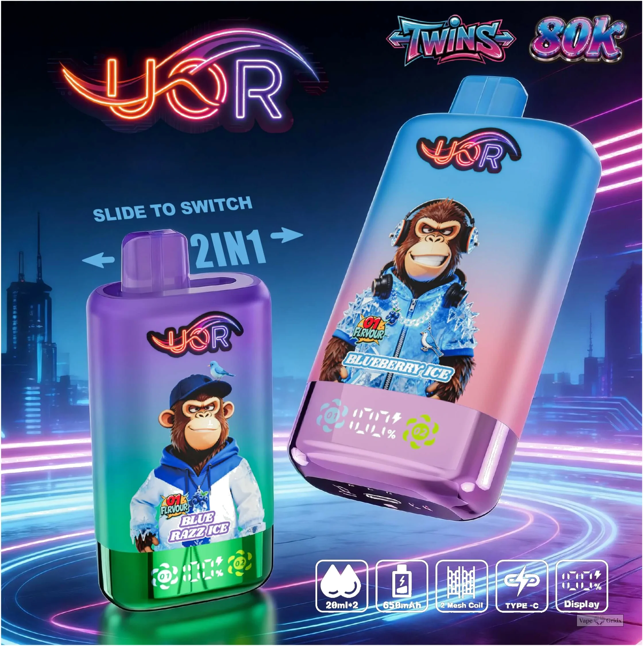 UOR Twins 80000 80K Züge Einweg-Vape - image 2