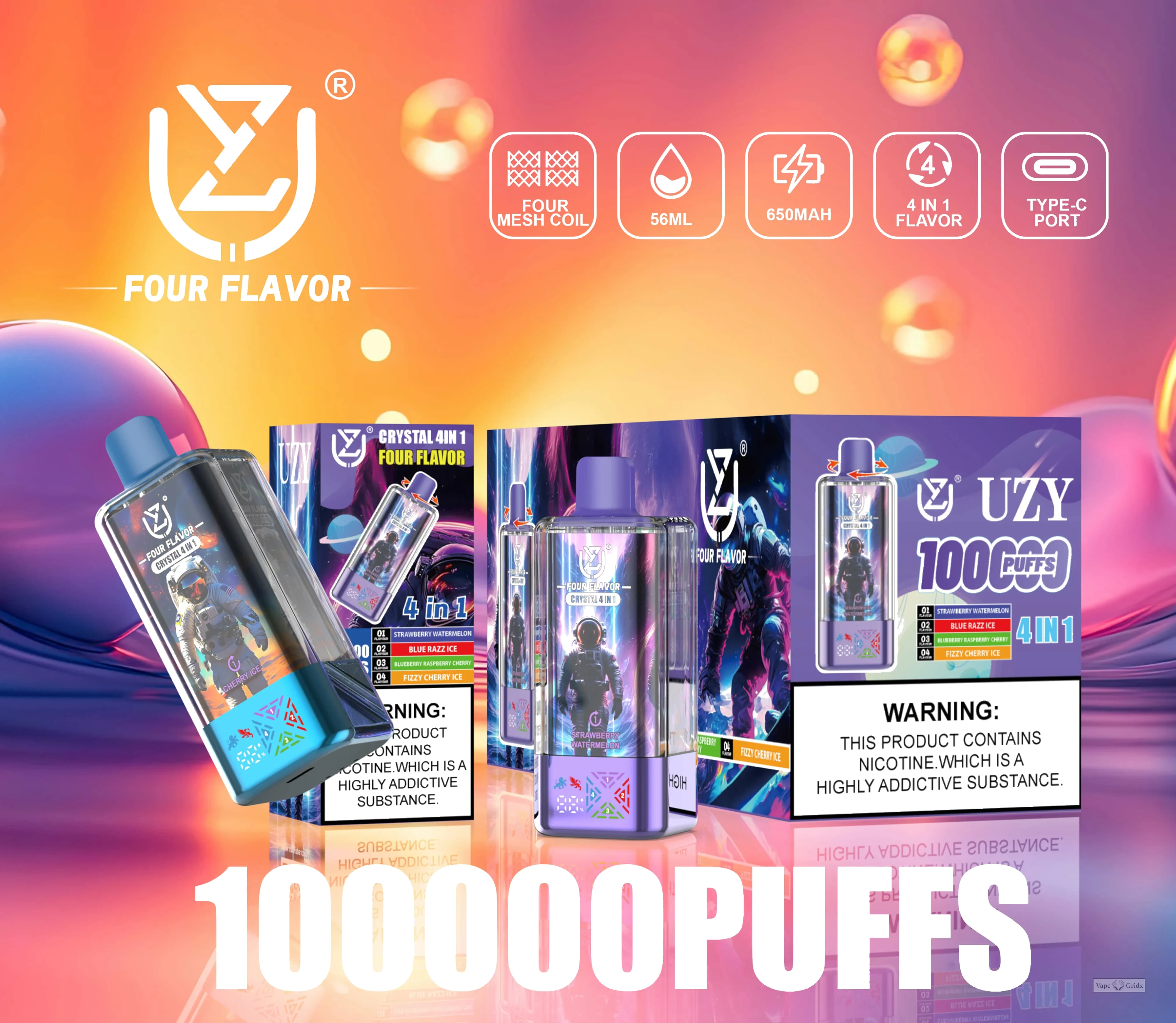 UZY Crystal 4-in-1 100000 100K Züge Einweg-Vape - image 11