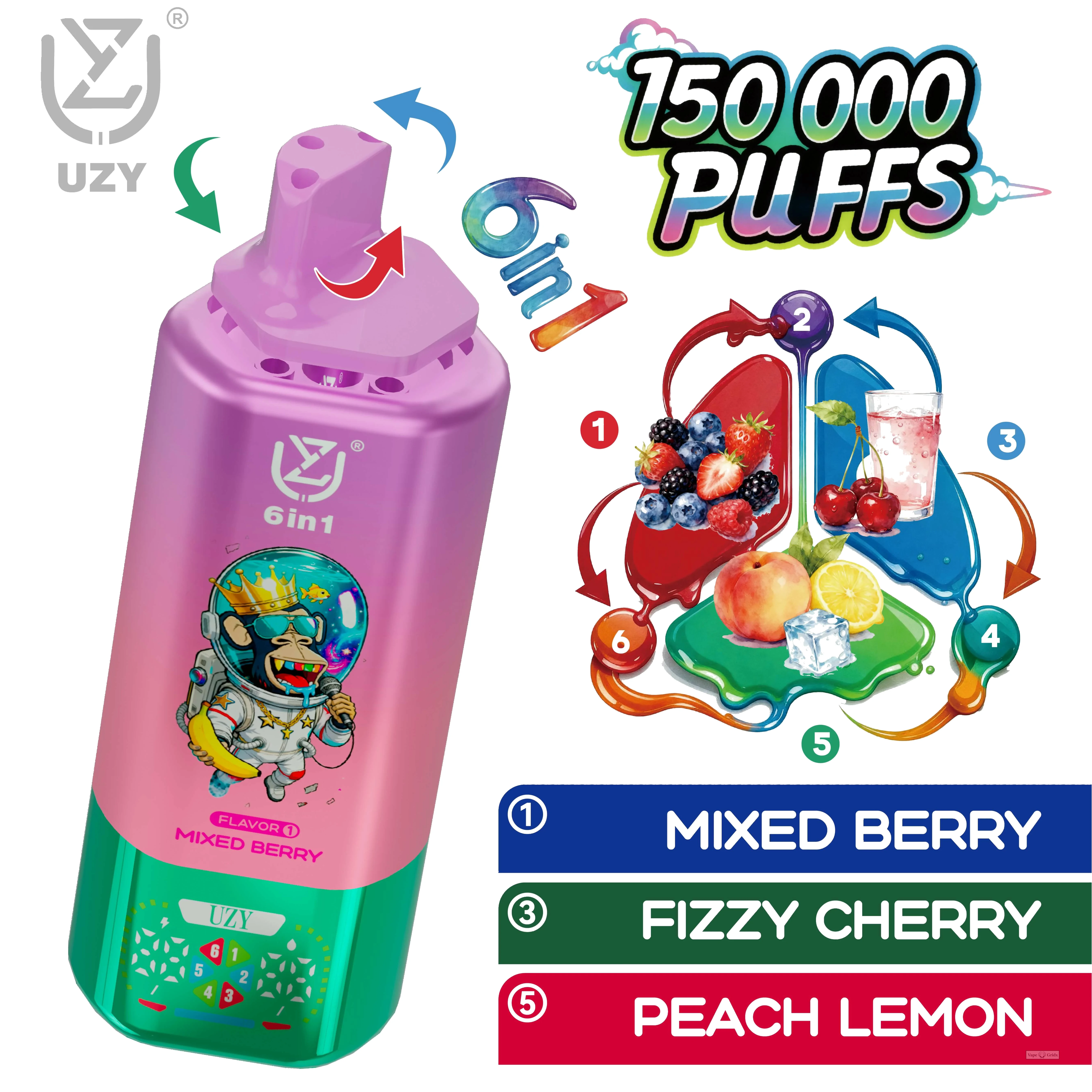 UZY 6-in-1 150000 150K Züge Einweg-Vape - image 5