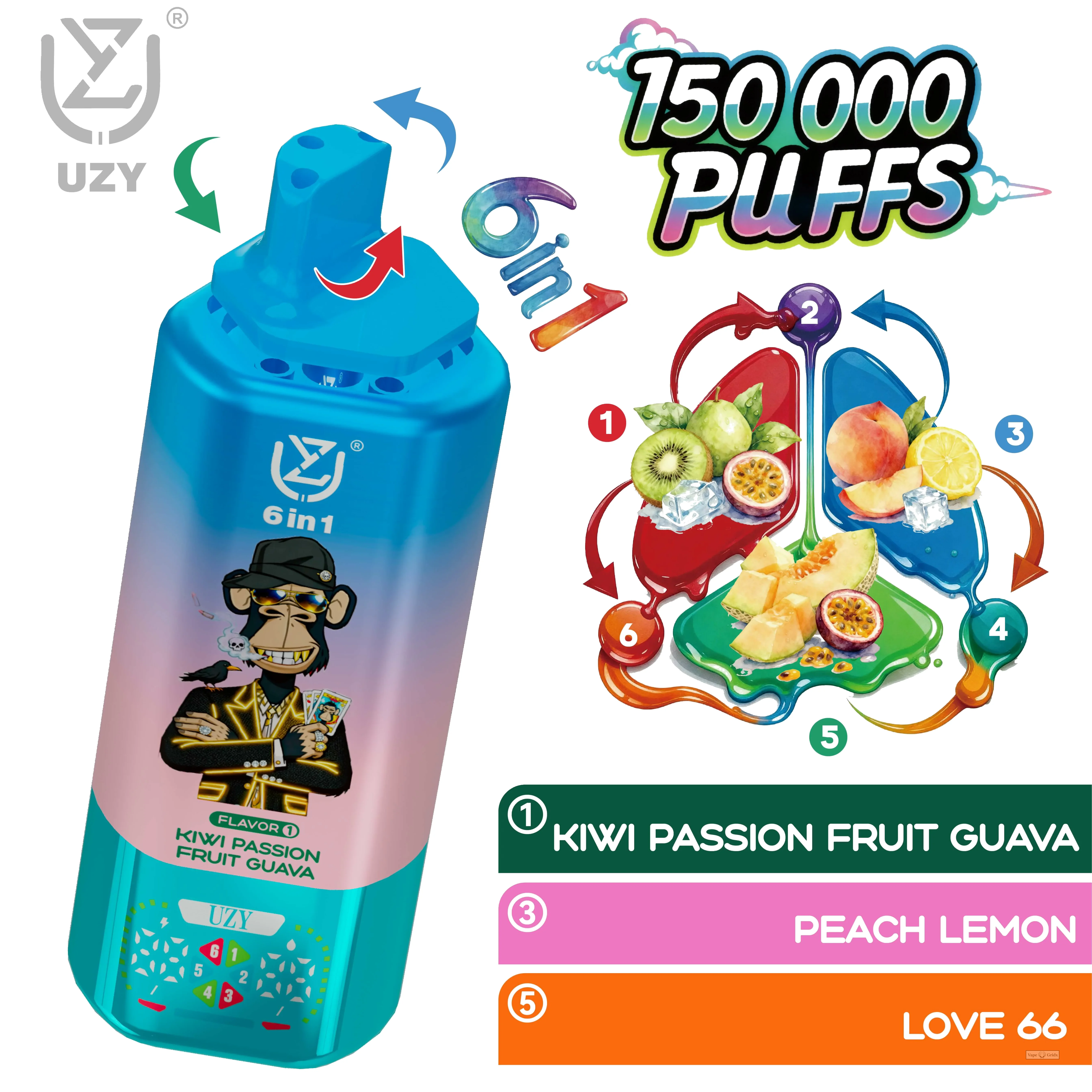 UZY 6-in-1 150000 150K Züge Einweg-Vape - image 6