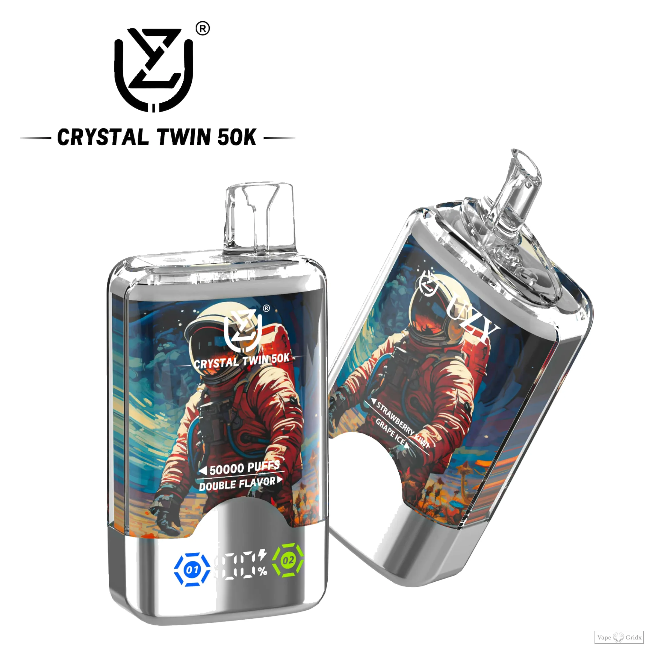 UZY Crystal Twin 50000 50K Züge Double Geschmack Einweg-Vape - image 2