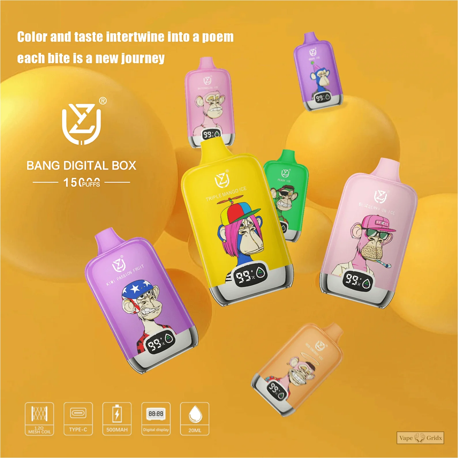 UZY Bang Digital 15000 15K Züge Einweg-Vape