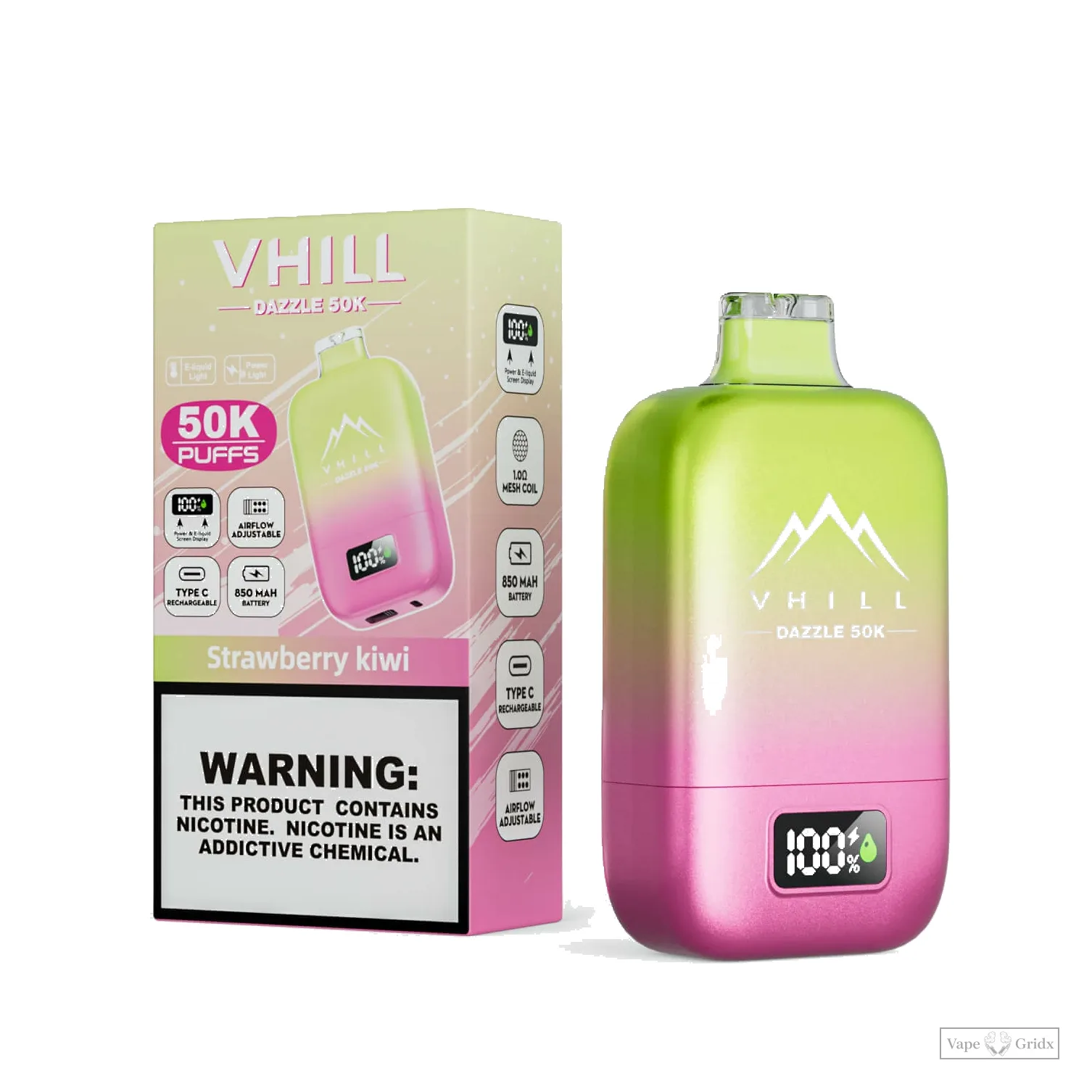 VHILL DAZZLE 50000 50K Züge LCD Screen Einweg-Vape - image 2