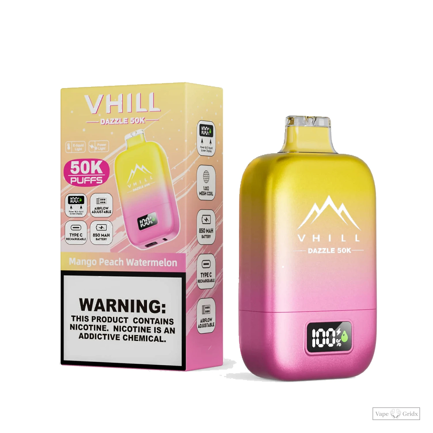 VHILL DAZZLE 50000 50K Züge LCD Screen Einweg-Vape - image 11