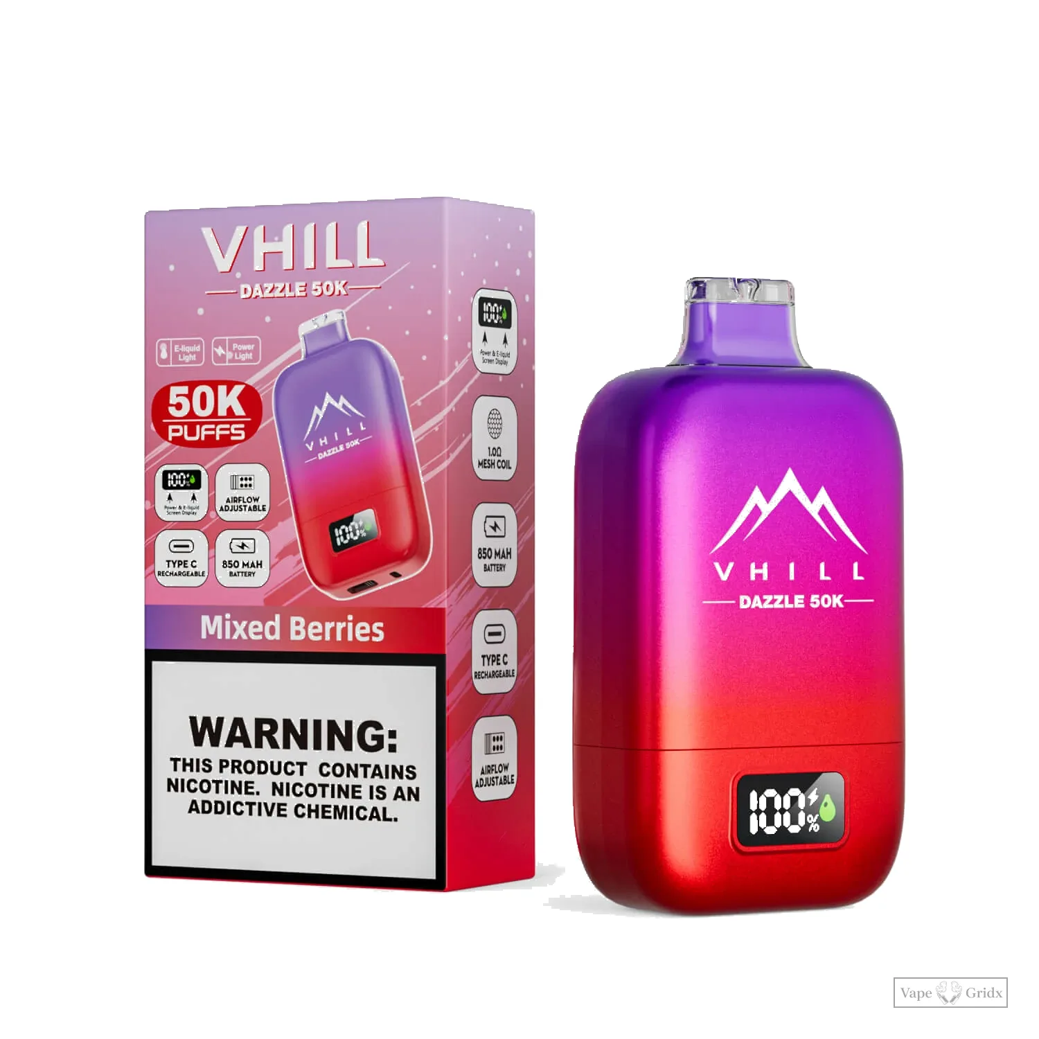 VHILL DAZZLE 50000 50K Züge LCD Screen Einweg-Vape - image 13